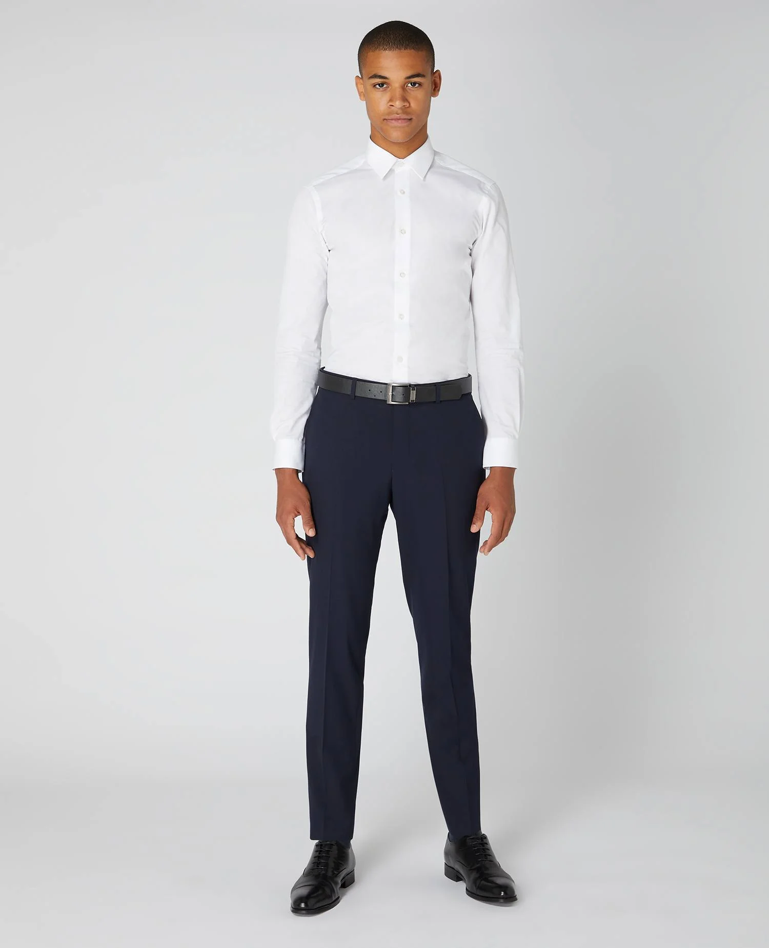 REMUS UOMO Leroy Dress Trousers with a Belt - Navy - Image 2