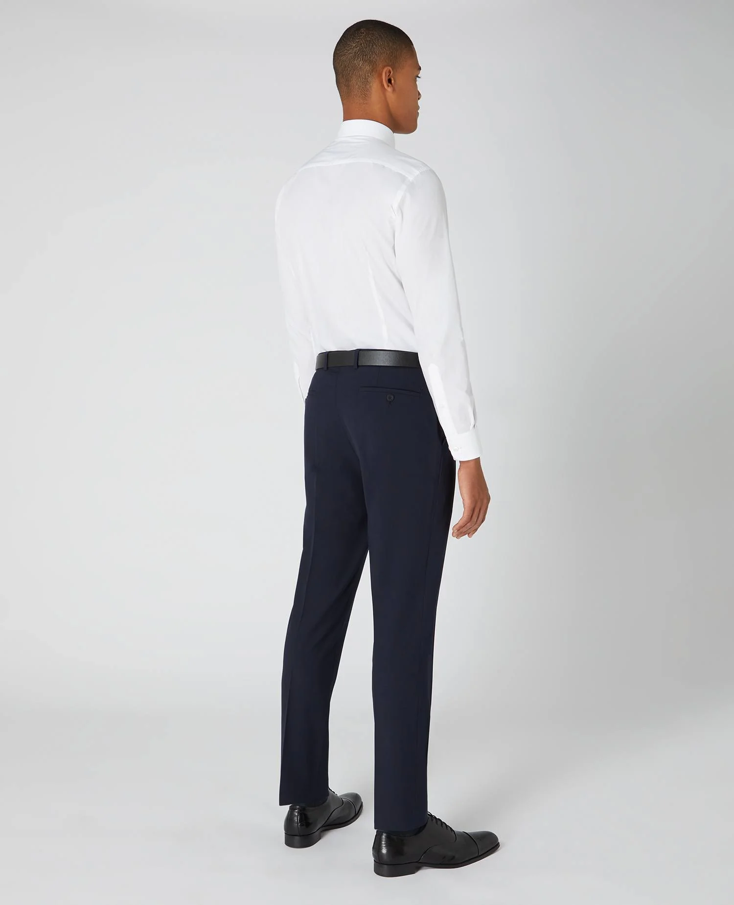 REMUS UOMO Leroy Dress Trousers with a Belt - Navy - Image 3