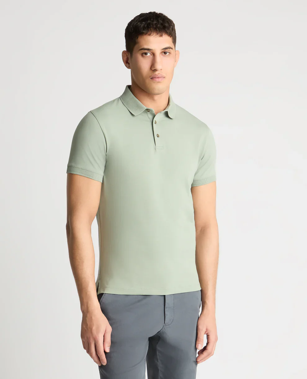 REMUS UOMO Men's 3 Button Polo - Light Green