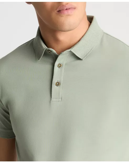 REMUS UOMO Men's 3 Button Polo - Light Green - Image 4