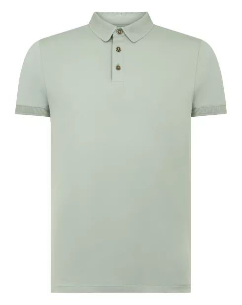 REMUS UOMO Men's 3 Button Polo - Light Green - Image 5