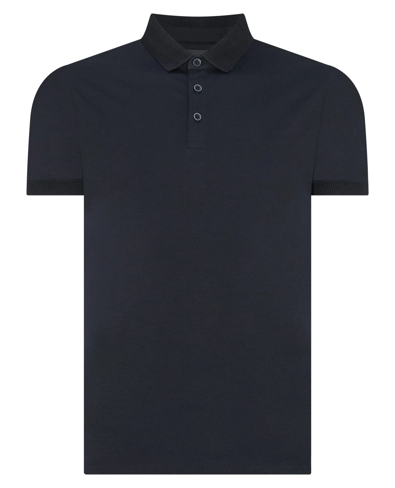 REMUS UOMO Men's Tapered Fit Cotton-Stretch Polo Shirt - Navy - Image 4