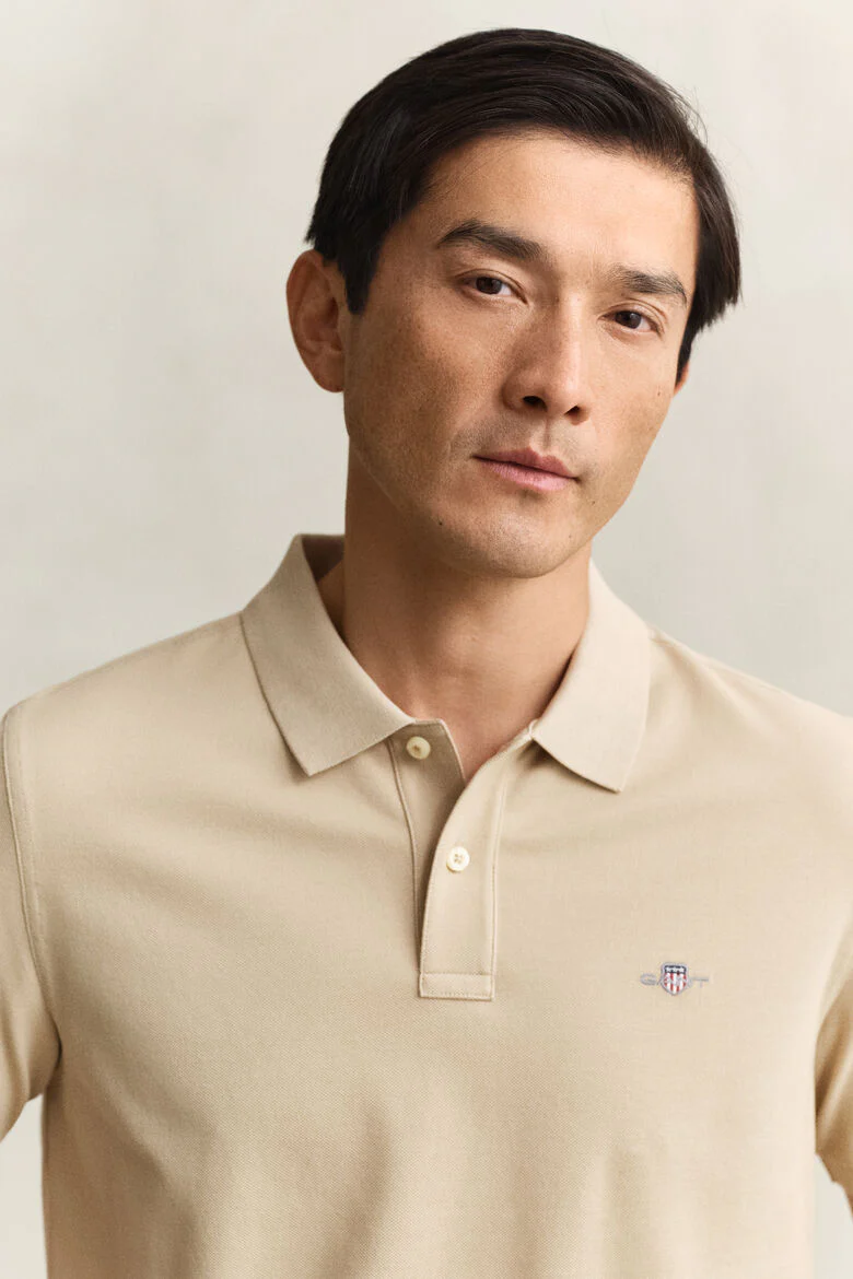 GANT Shield Polo Shirt - Oat - Image 2
