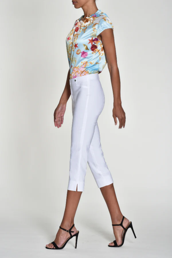ROBELL :  Slim Fit Trousers - White - Image 3