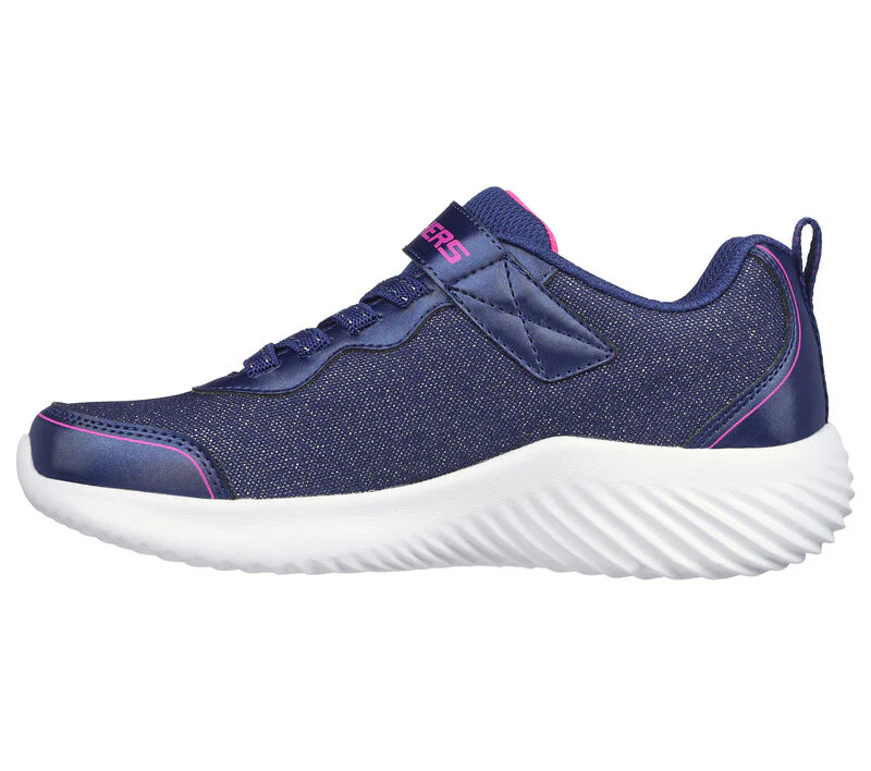 SKECHERS Bounder Girly Groove Glitter Trainers - Navy - Image 3