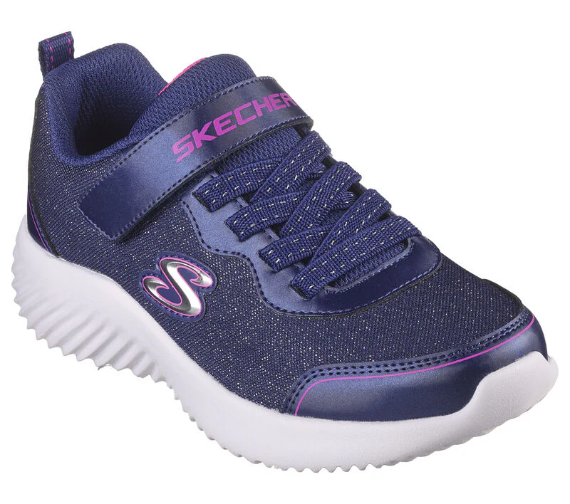 SKECHERS Bounder Girly Groove Glitter Trainers - Navy - Image 4