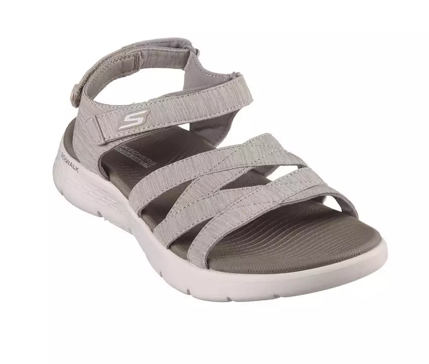 SKECHERS Women's Go Walk Sandals - Taupe - Image 4