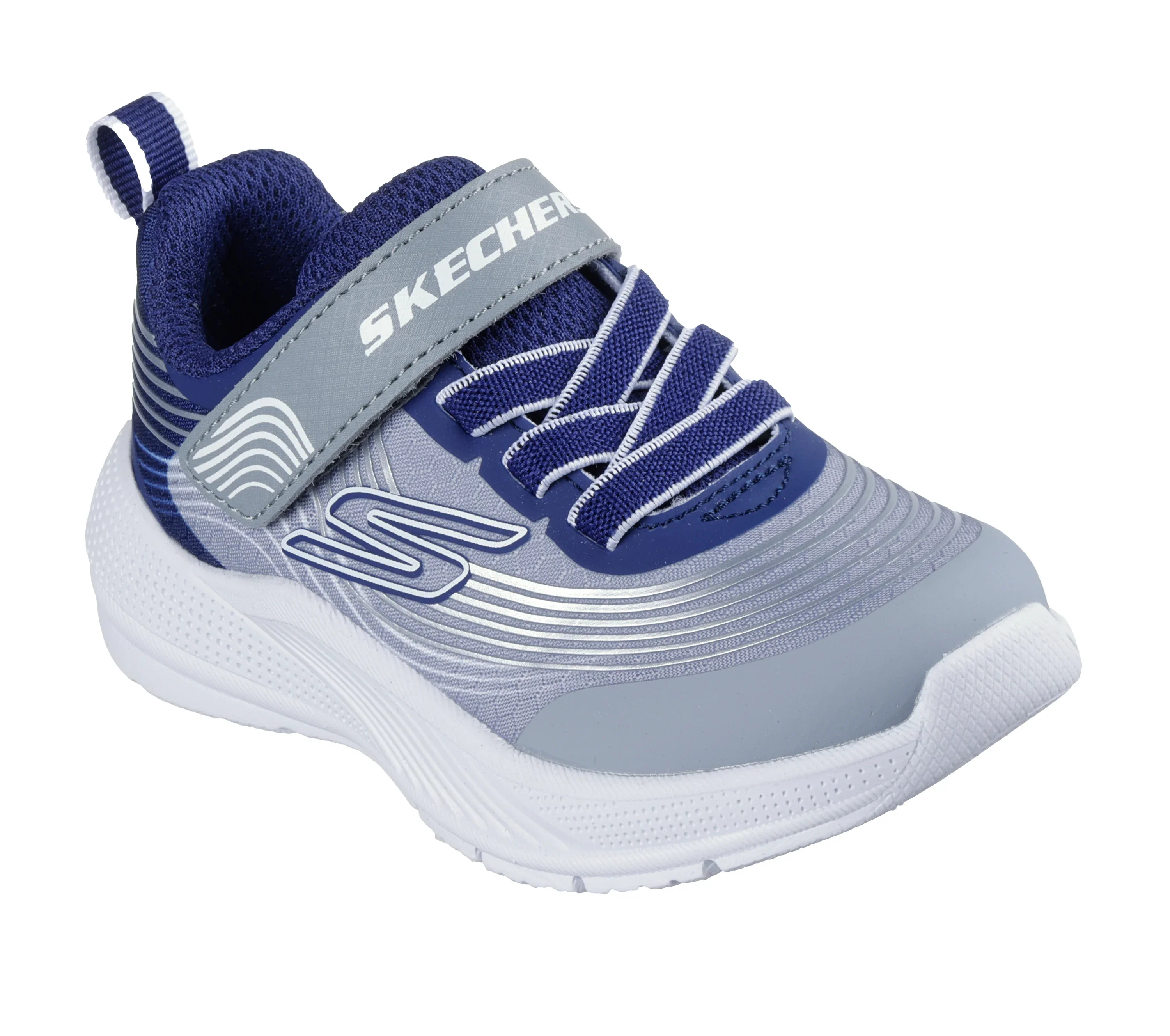 SKECHERS Microspec Advance Infant Shoes - Navy/Grey - Image 2