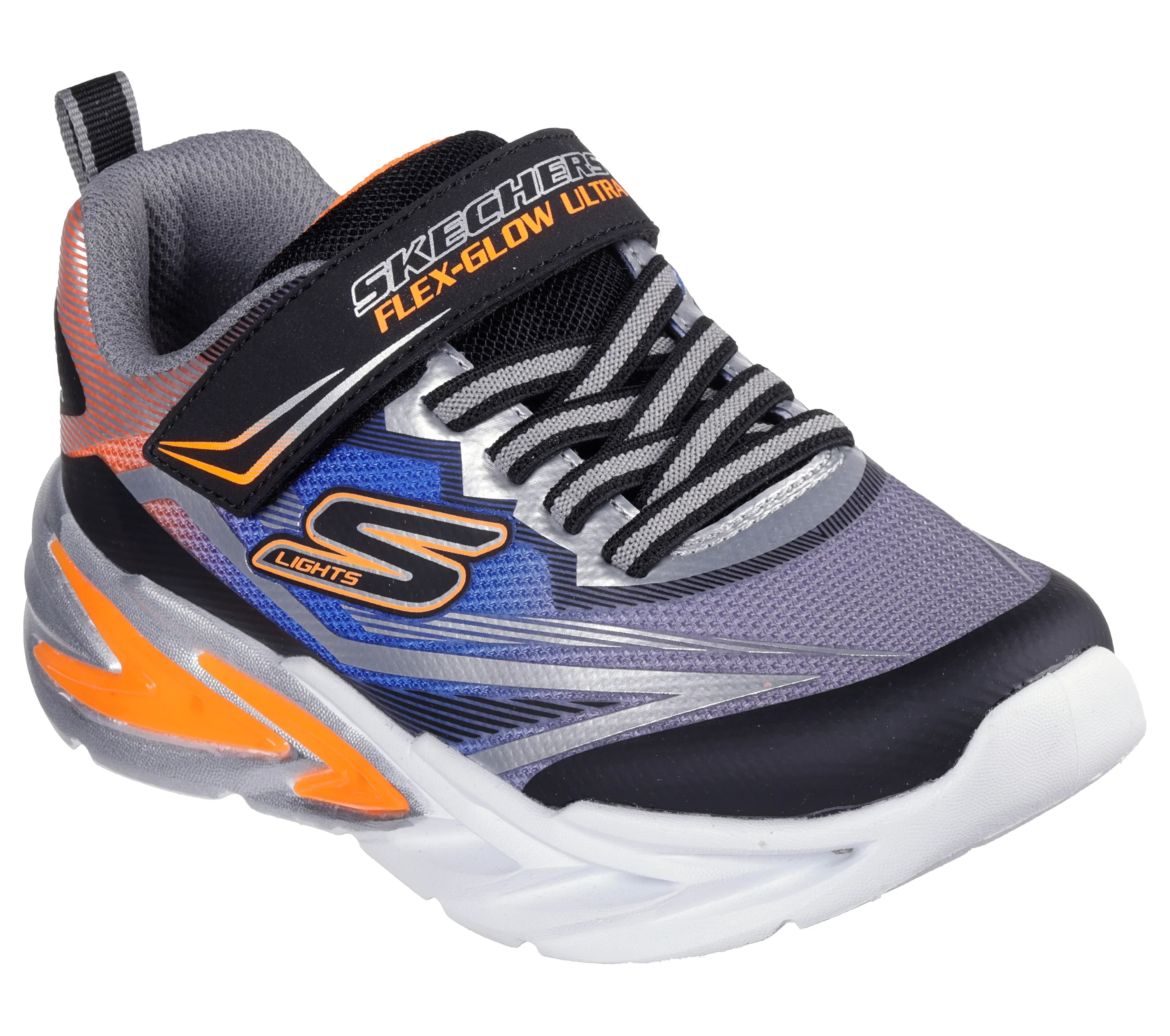 SKECHERS S Lights: Flex-Glow Ultra Boy's Shoes - Black - Image 2