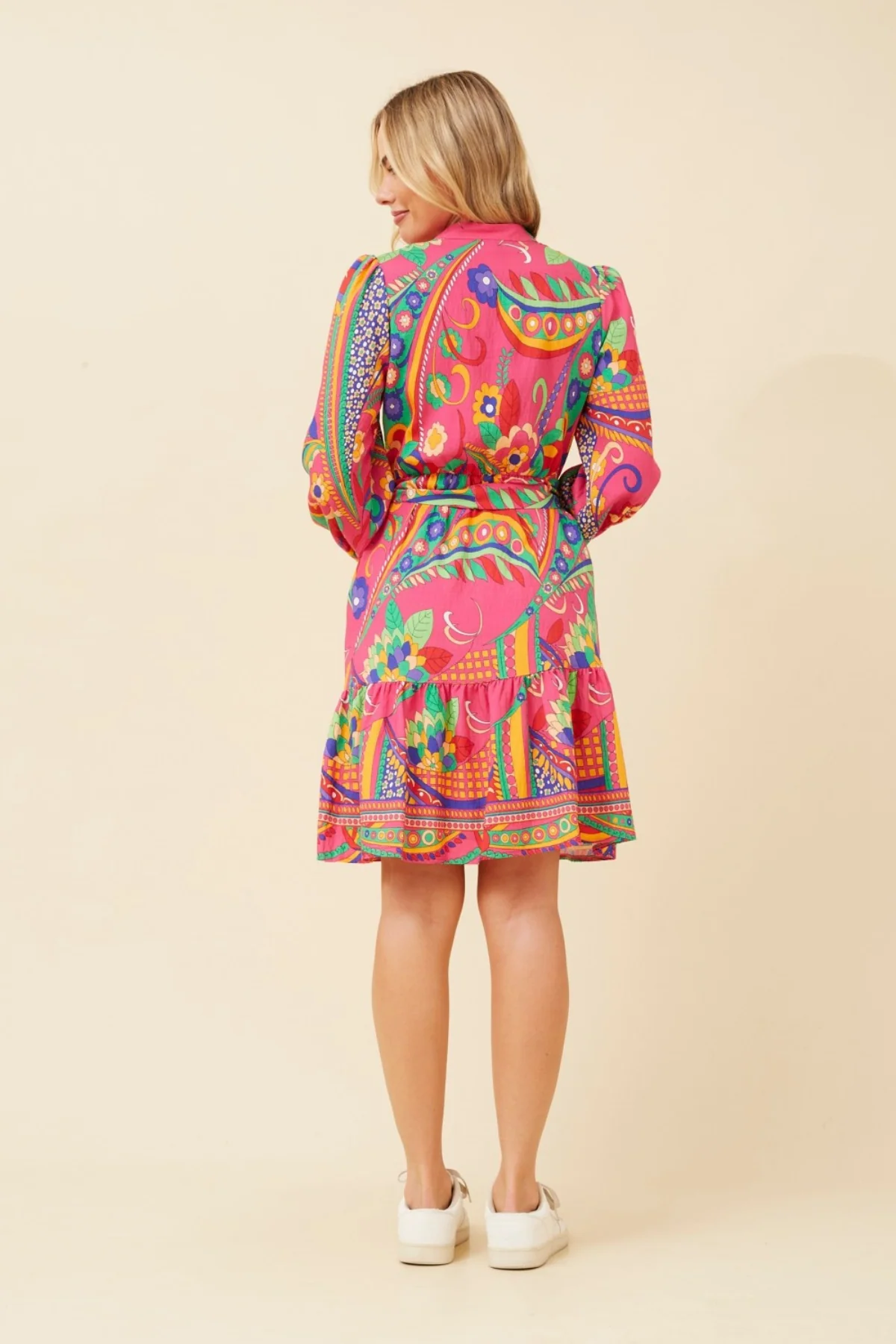 STELLA Printed Shirt Dress - Pink - Image 4
