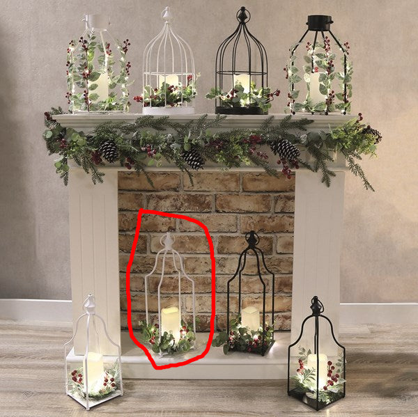 STRAITS LED Christmas Cage Lantern 15x47cm - White - Image 2