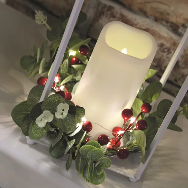 STRAITS LED Christmas Cage Lantern 15x38cm - White - Image 2