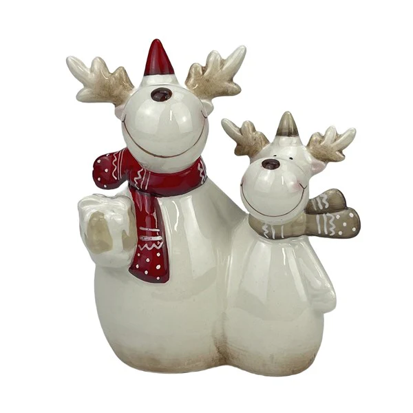 STRAITS Reindeer Couple Christmas Figurine 13.5cm - Image 2