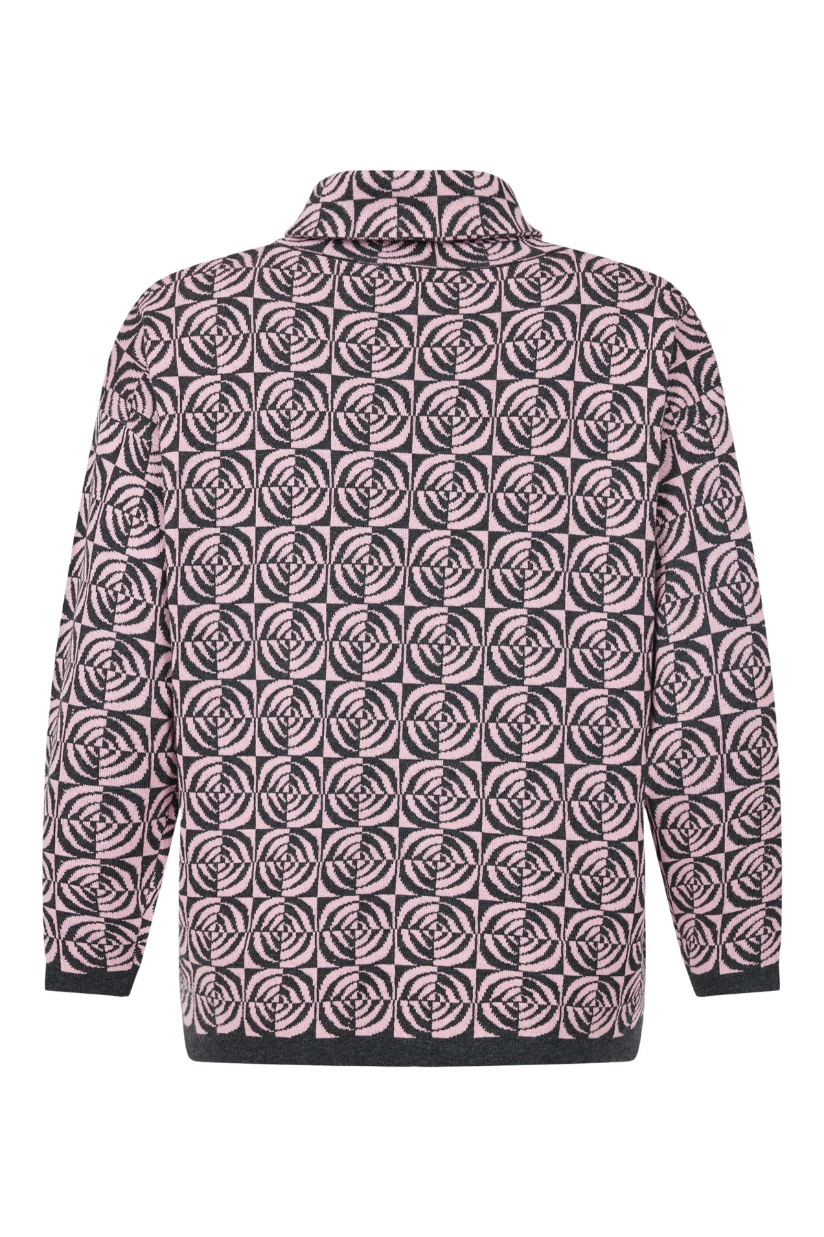 SUNDAY High Neck Patterned Jumper - Pink - Image 2