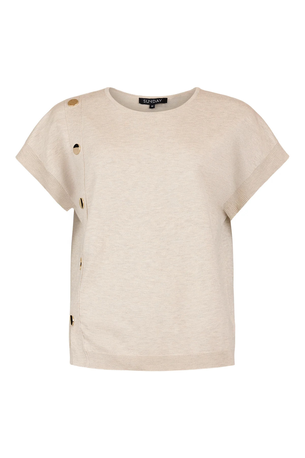 SUNDAY Short Sleeve Jumper - Sand - Image 2