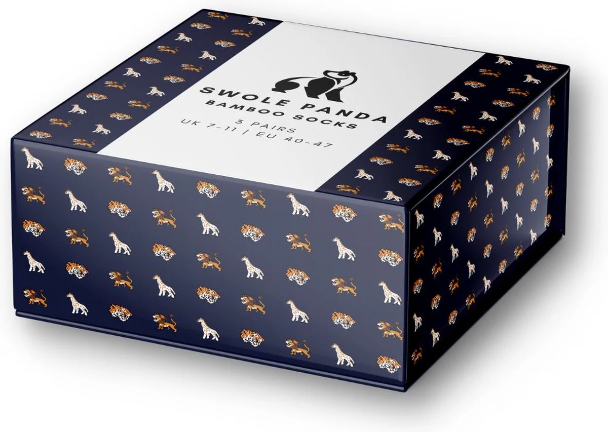 SWOLE PANDA Safari Bamboo Socks Gift Set 3pk