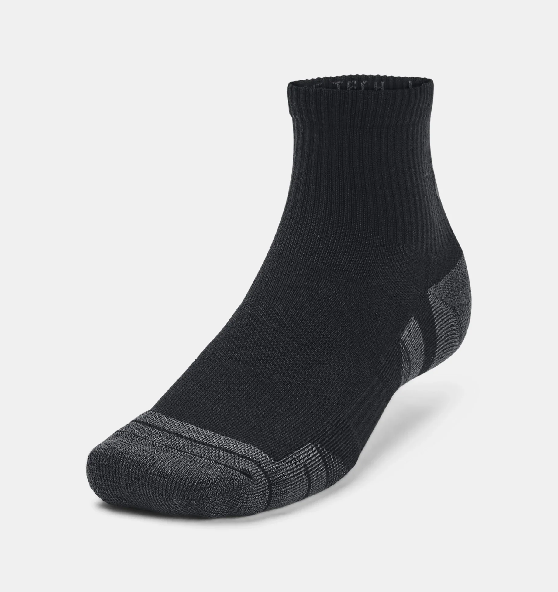 UNDER AMOUR : Performance Tech 3-Pack Quarter Socks - Black - Image 2