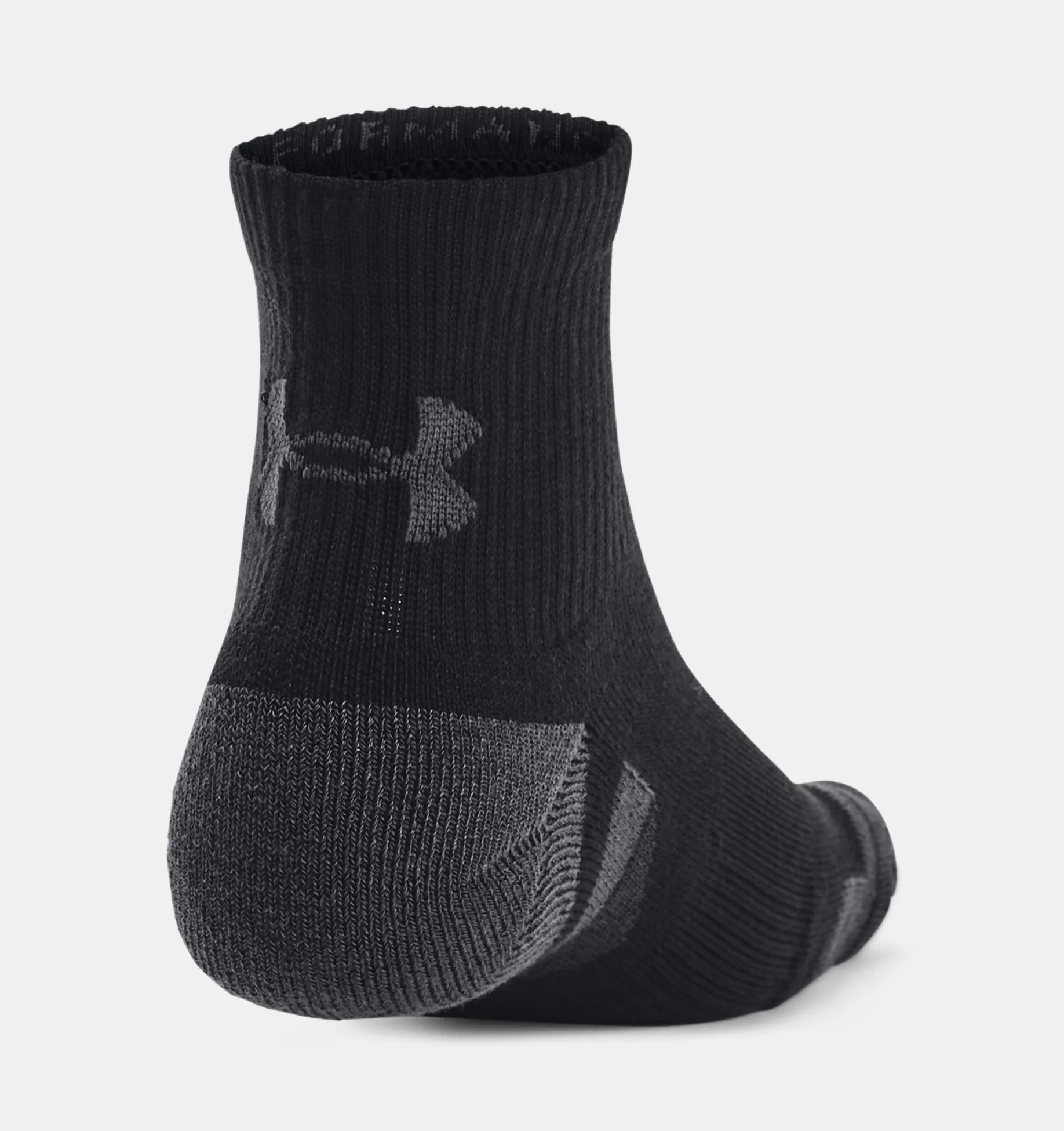UNDER AMOUR : Performance Tech 3-Pack Quarter Socks - Black - Image 3