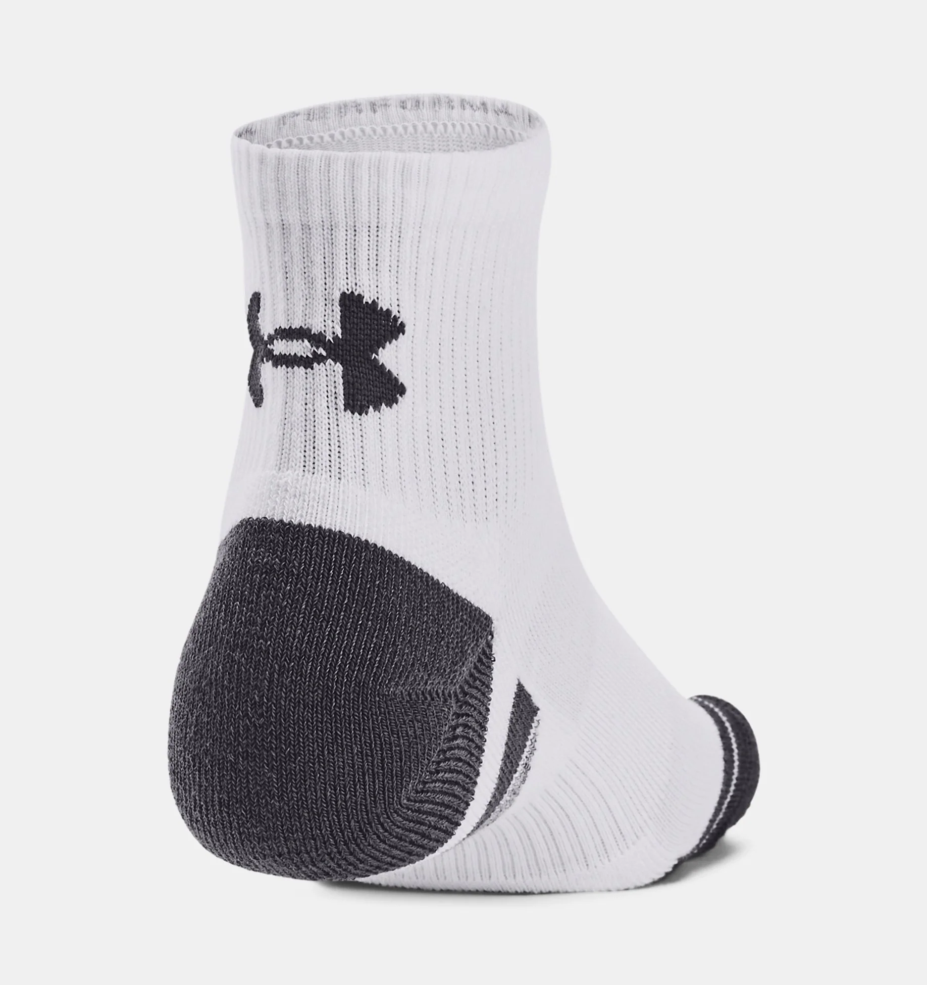 UNDER AMOUR : Performance Tech 3-Pack Quarter Socks - White - Image 3