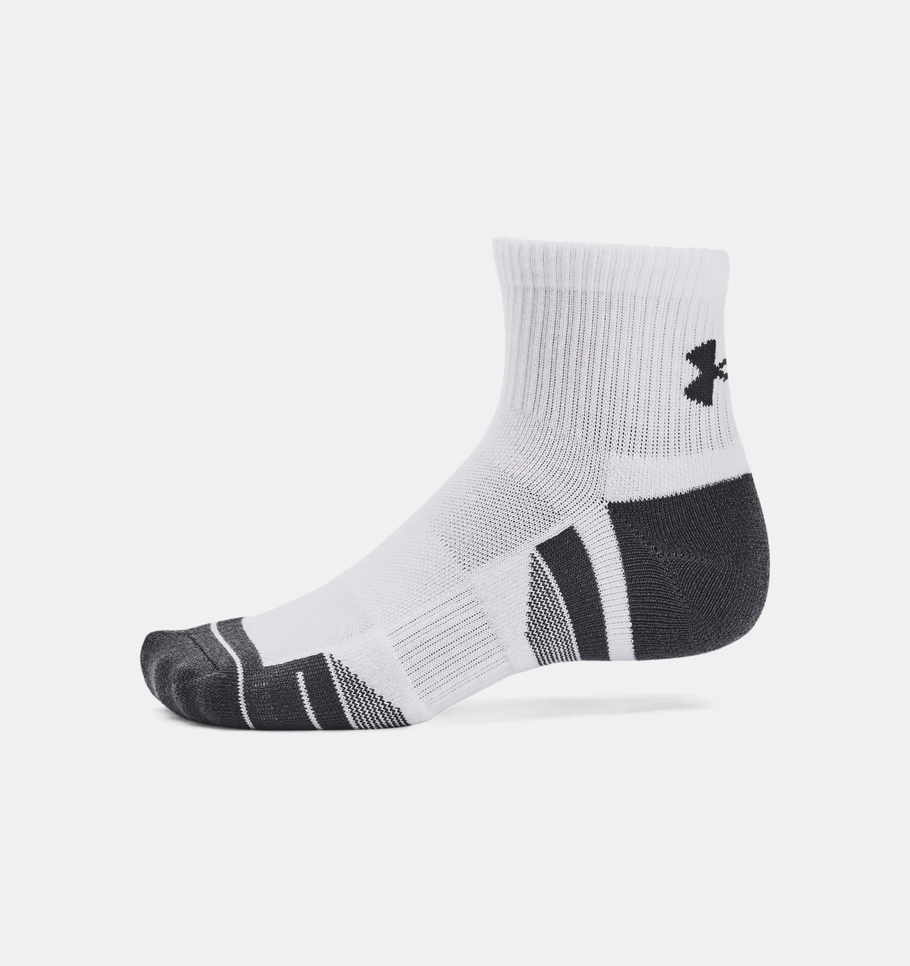 UNDER AMOUR : Performance Tech 3-Pack Quarter Socks - White - Image 4