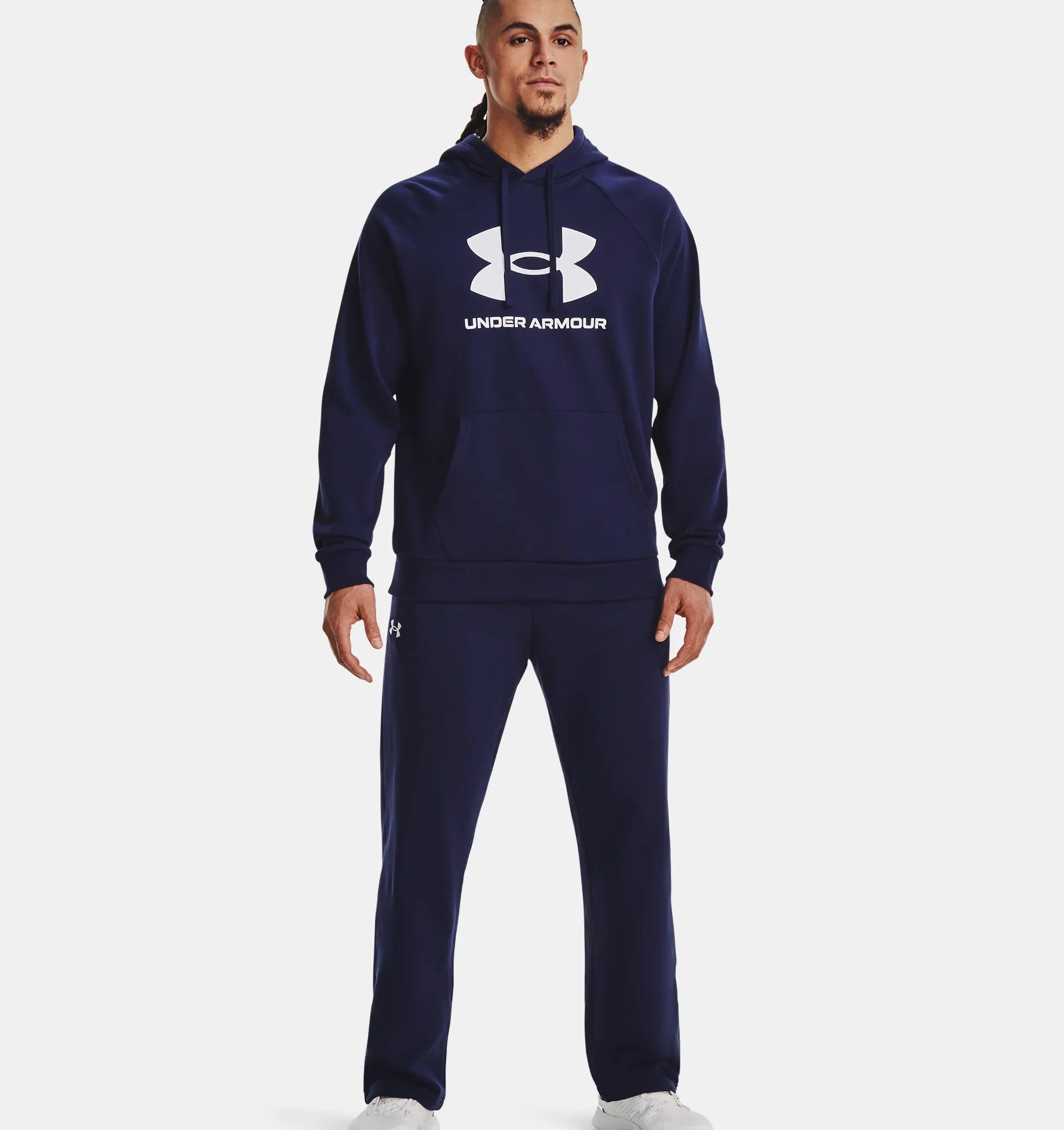 UNDER ARMOUR Men's UA Rival Fleece Logo Hoodie - Navy - Image 3