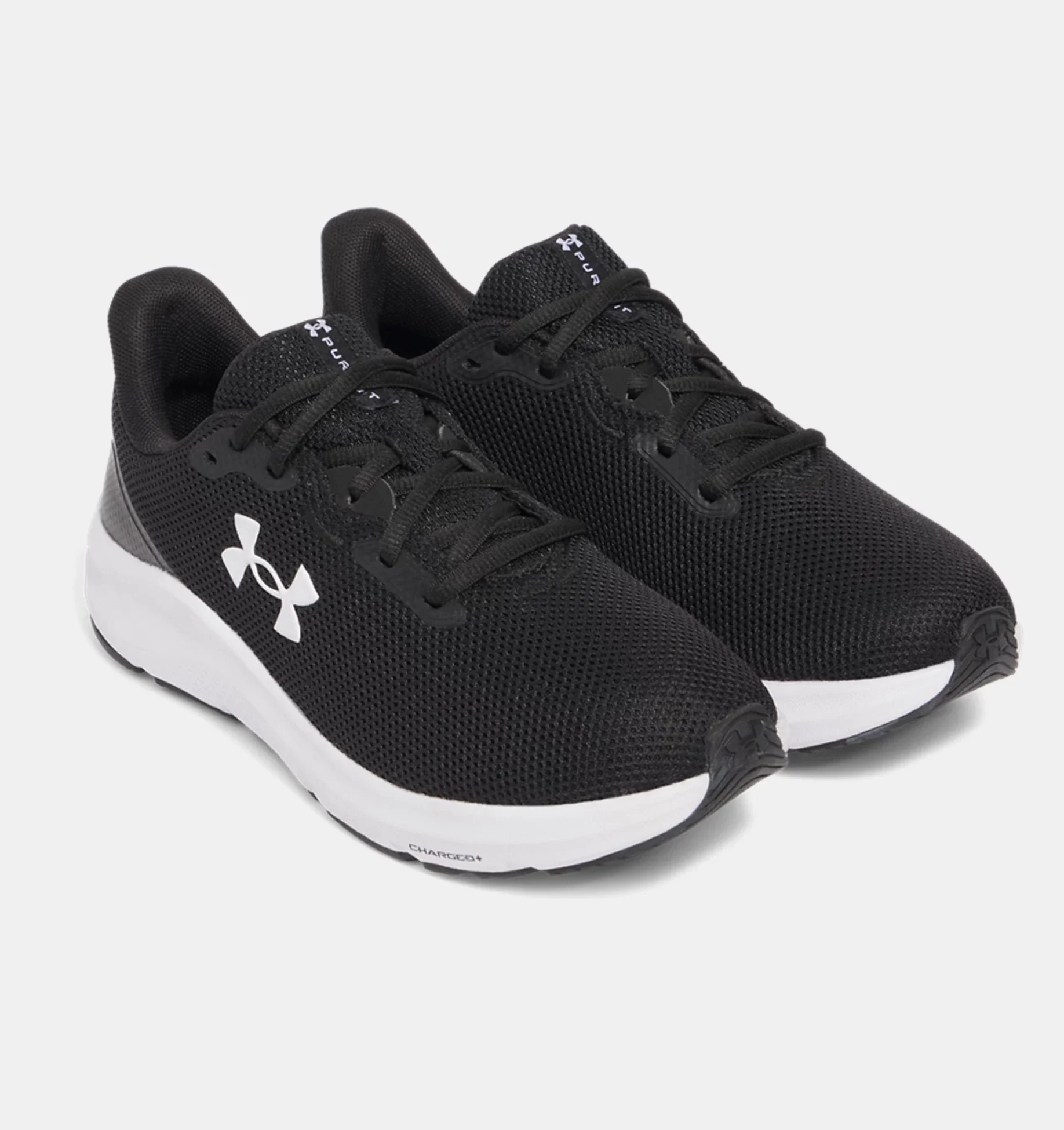 UNDER ARMOUR Women's UA Pursuit 4 Running Shoes - Black/White - Image 2