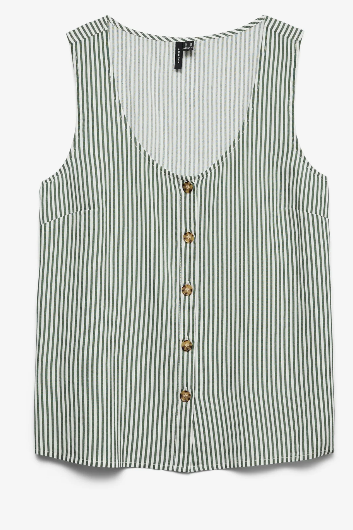 VERO MODA Bumpy Striped Sleeveless Top - Green - Image 5