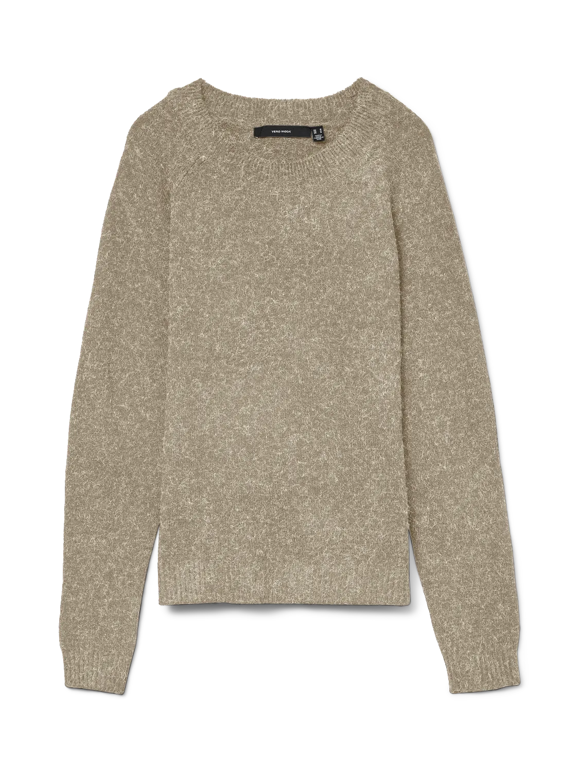 VERO MODA Doffy Round Neck Knitted Pullover - Sepia Tint - Image 4
