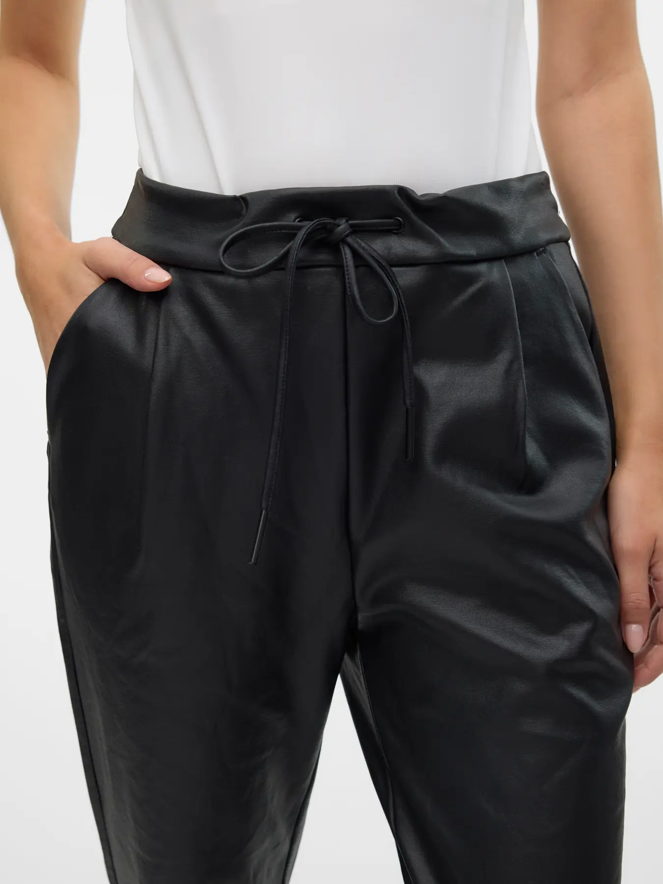 VERO MODA Eva Loose String Coates Pants - Black - Image 2