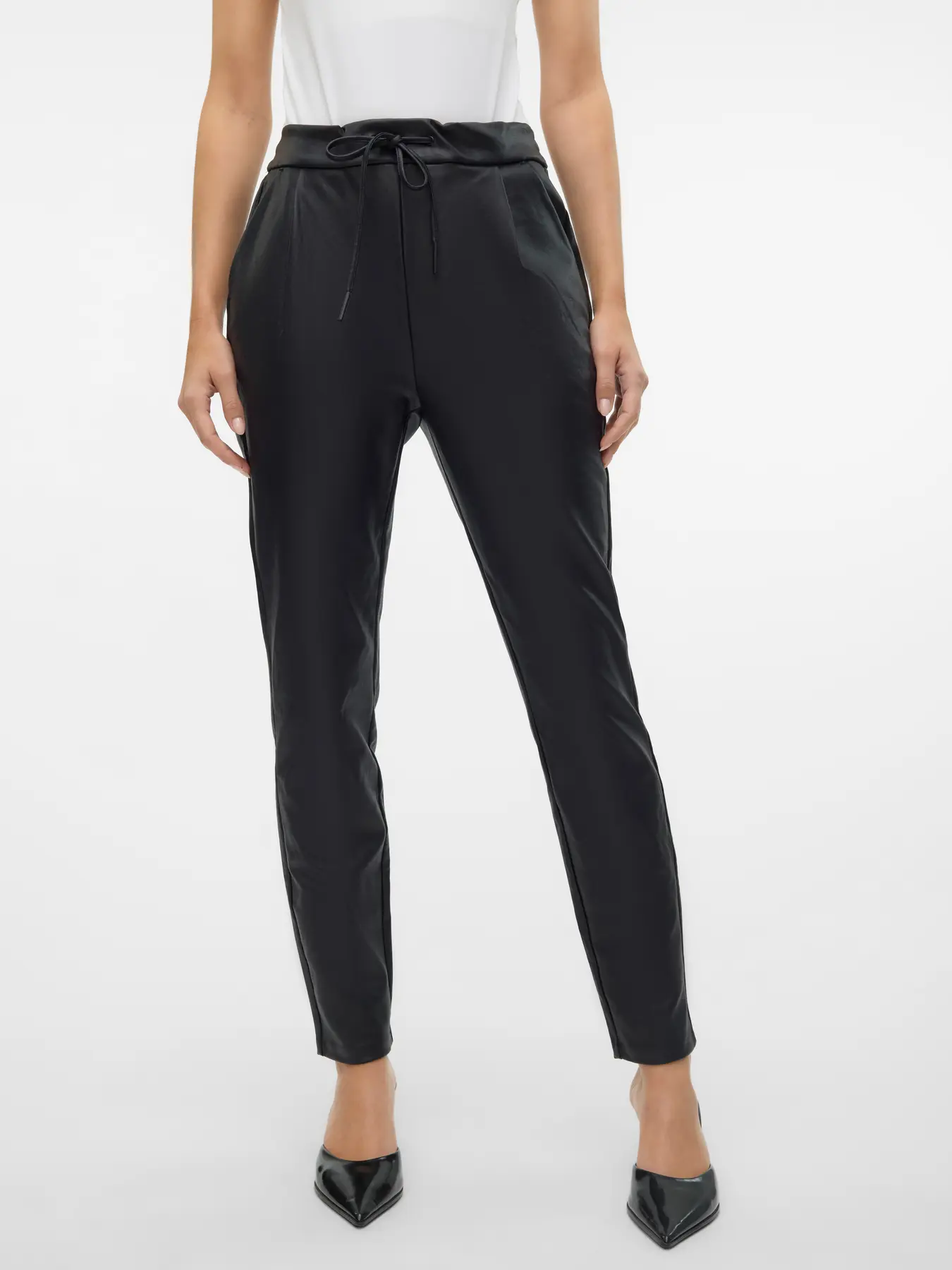VERO MODA Eva Loose String Coates Pants - Black - Image 4