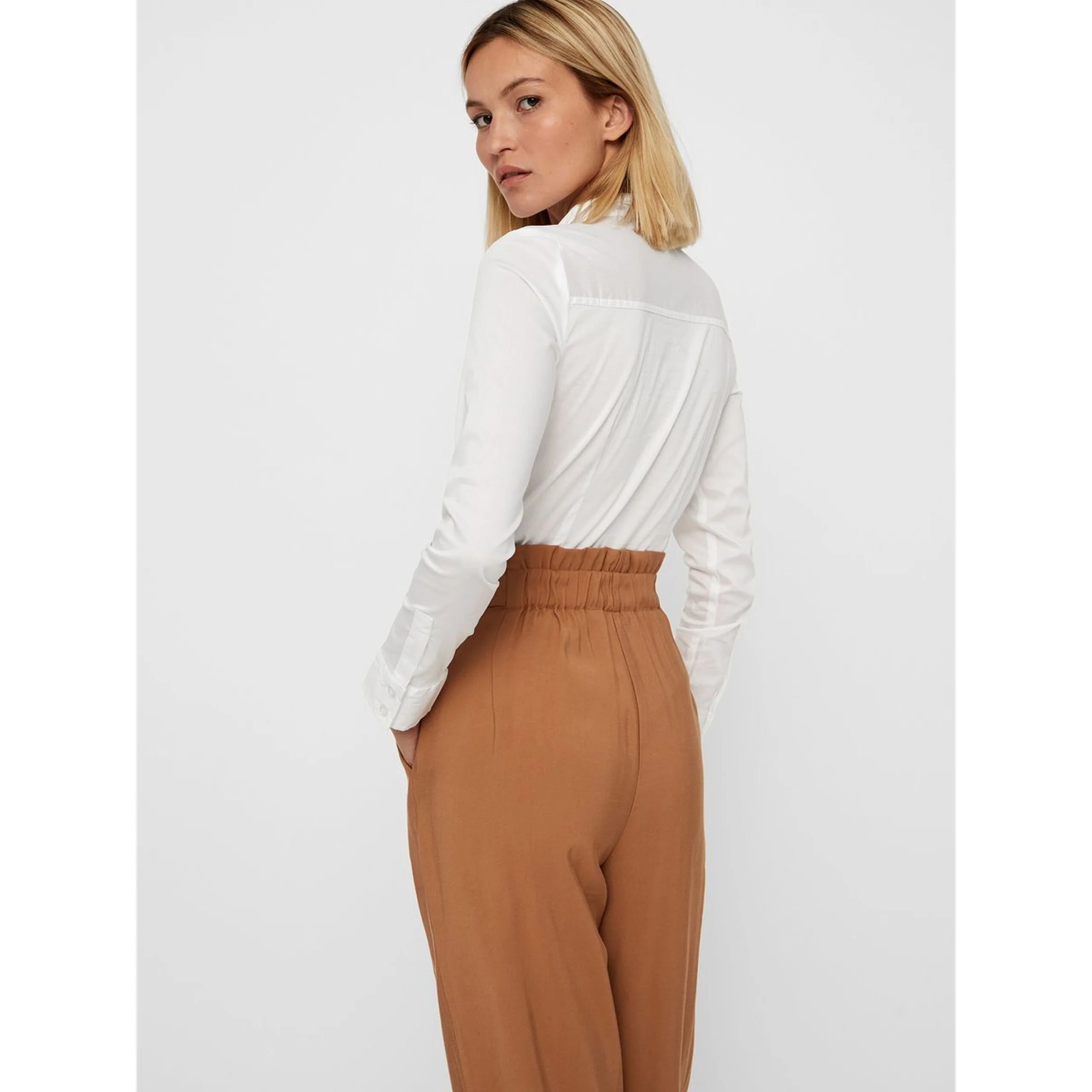 VERO MODA : High Waist Ankle Pant Brown - Image 6