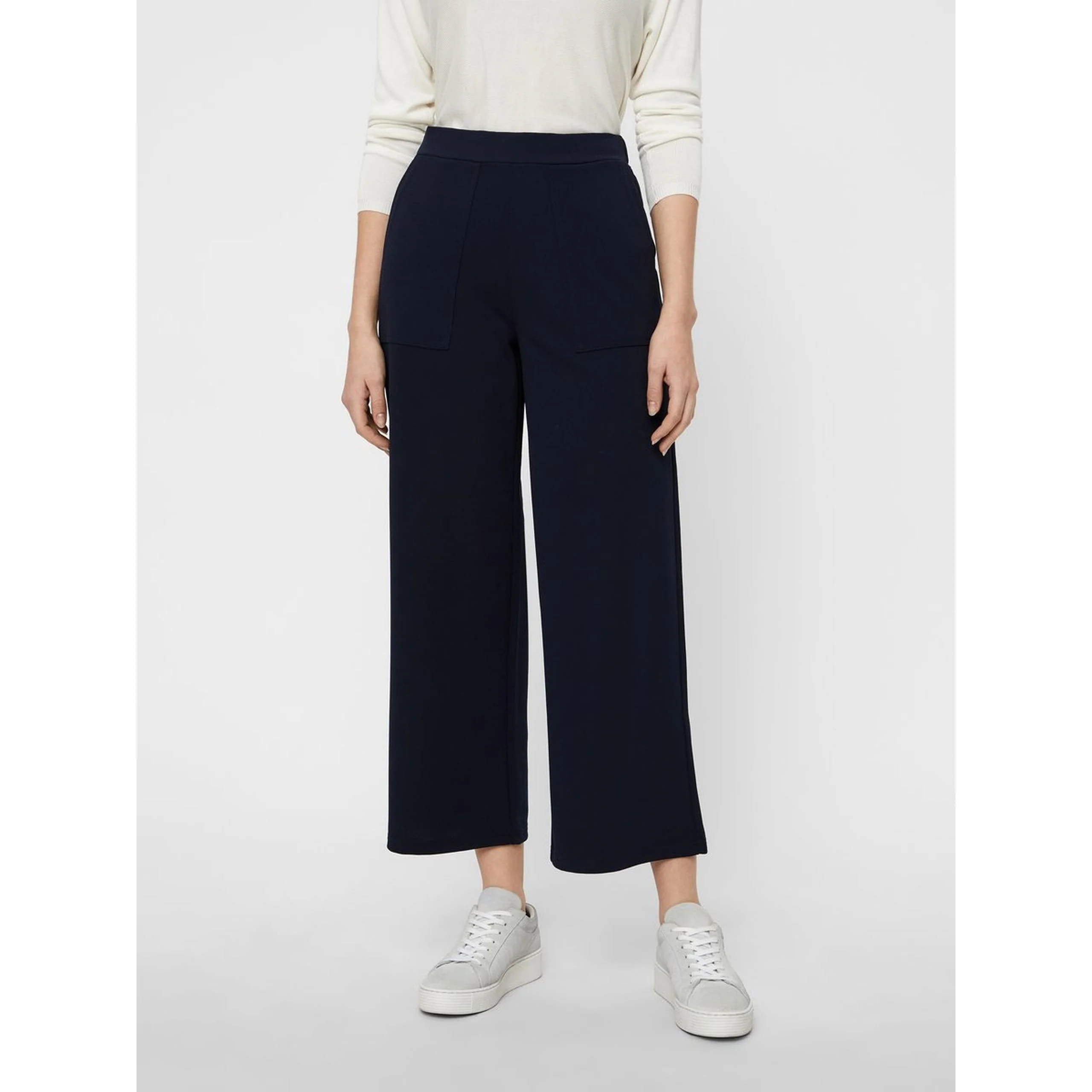 VERO MODA : High Waisted Trousers Navy - Image 3