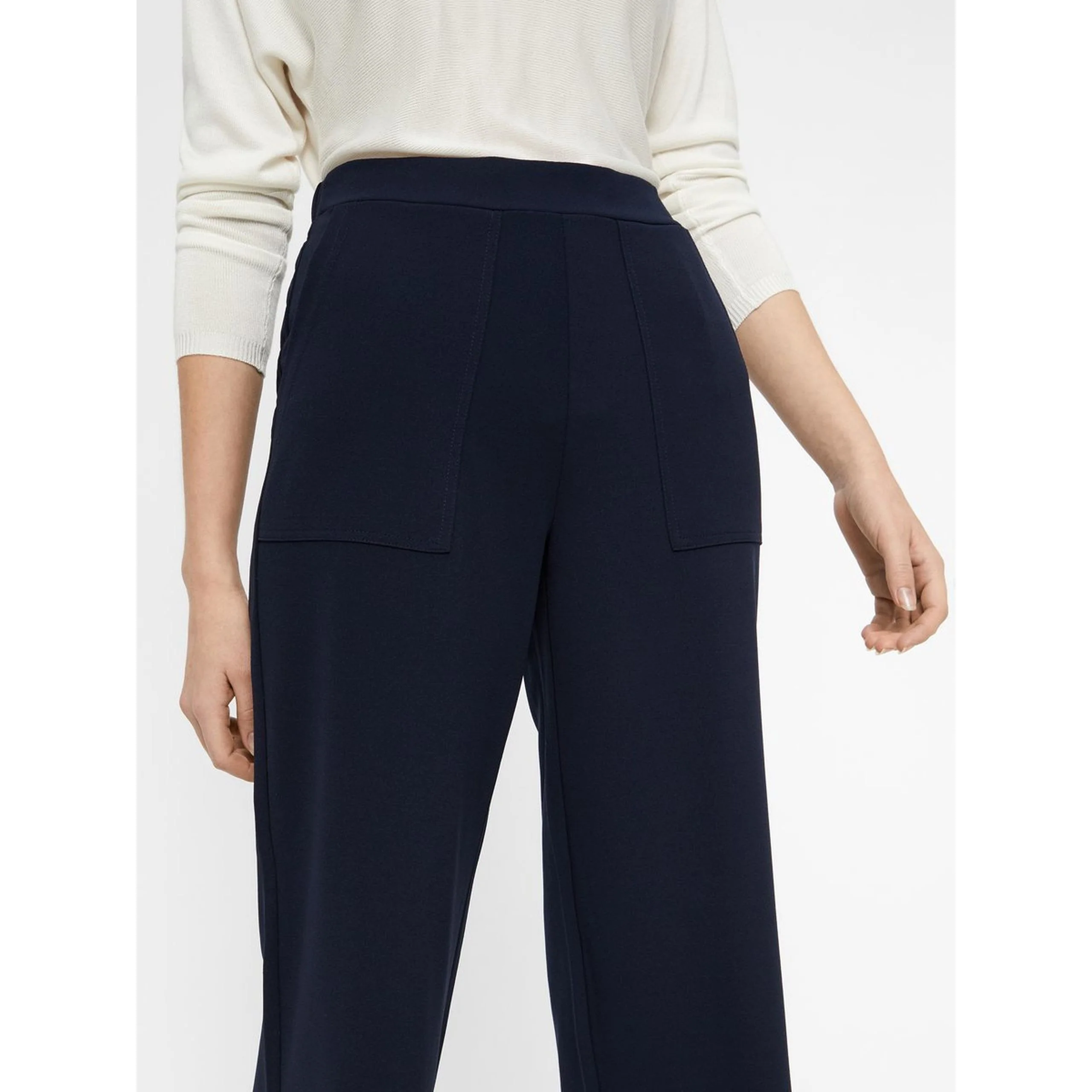 VERO MODA : High Waisted Trousers Navy - Image 4