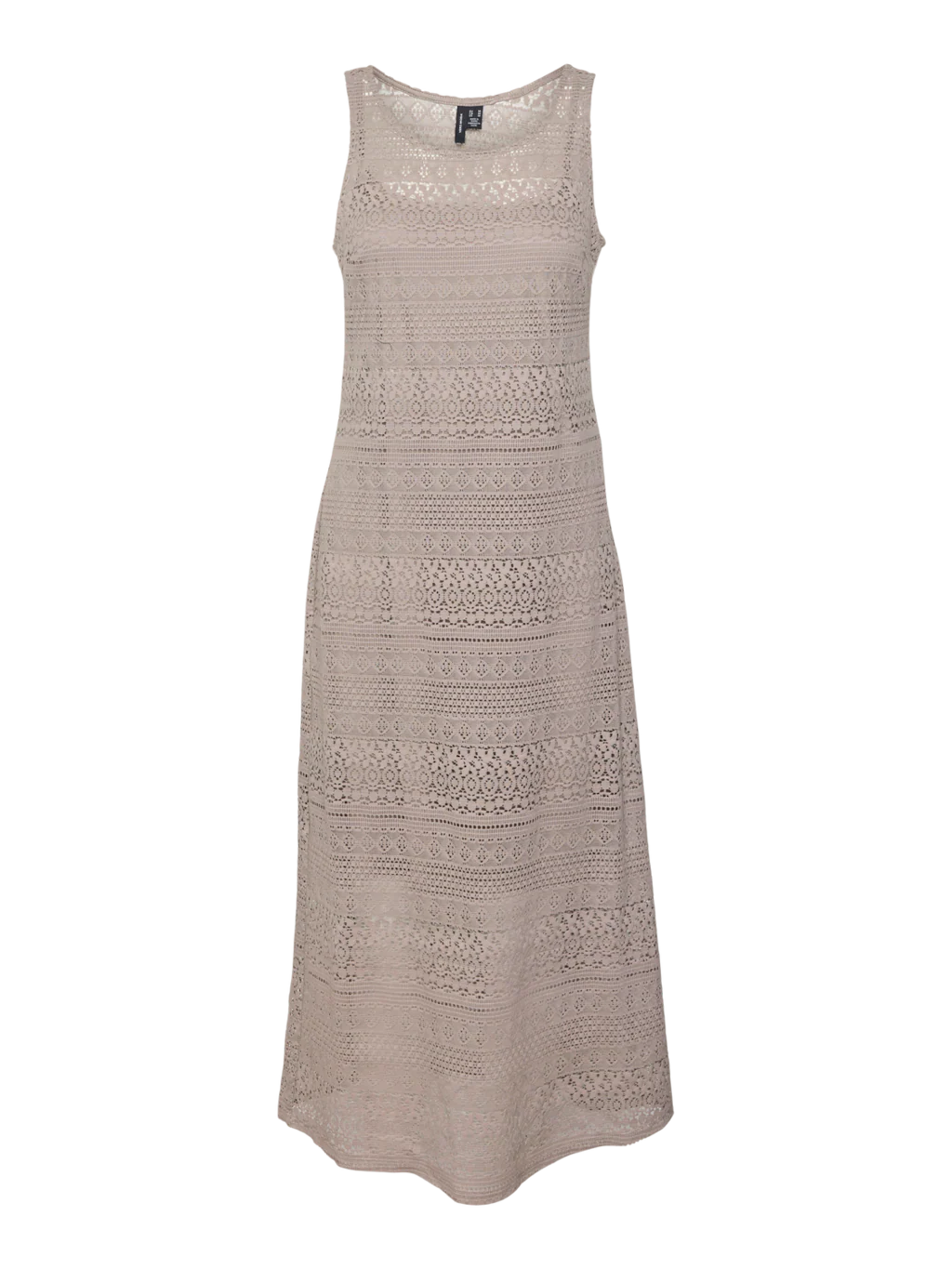 VERO MODA : Honey Lace Long 7/8 Dress - Taupe - Image 6