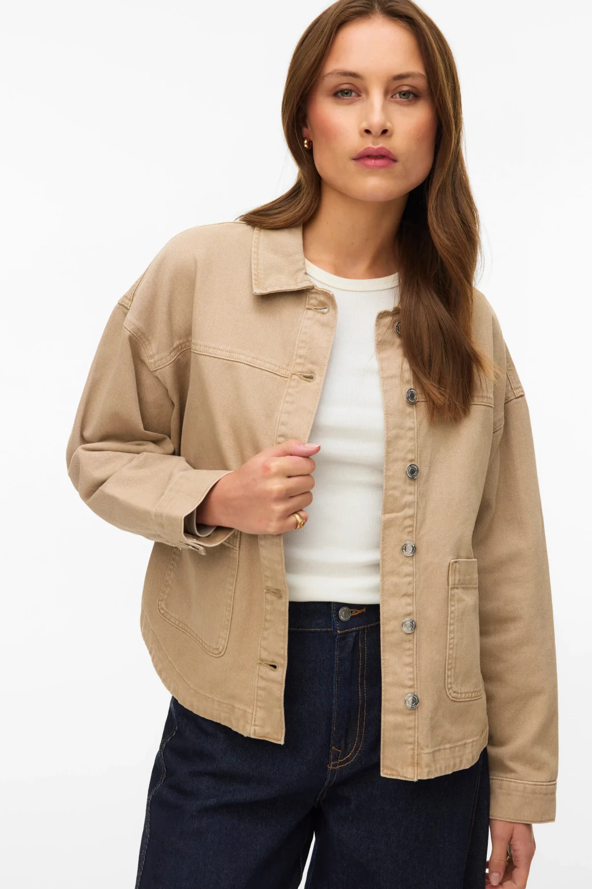 VERO MODA Jamie Denim Shacket - Mink