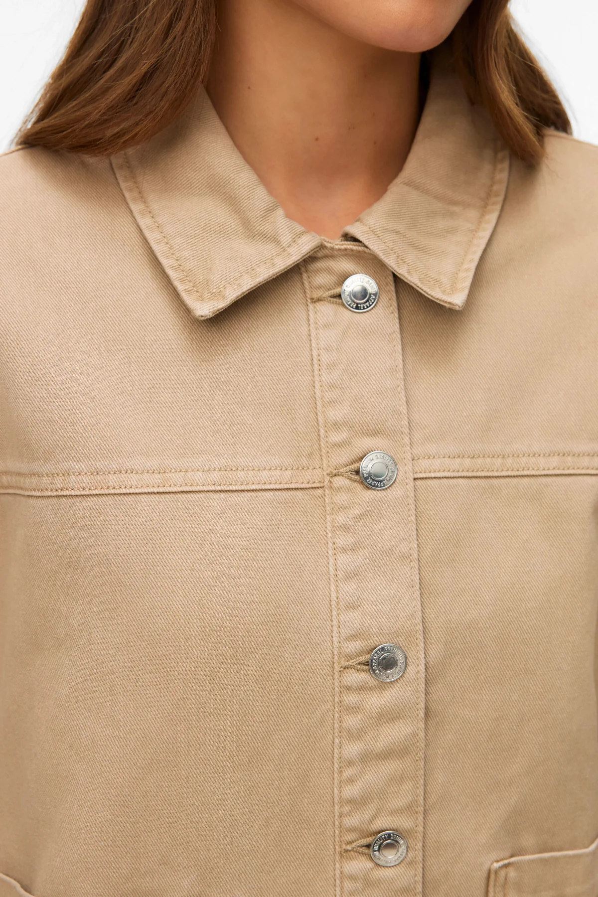 VERO MODA Jamie Denim Shacket - Mink - Image 3