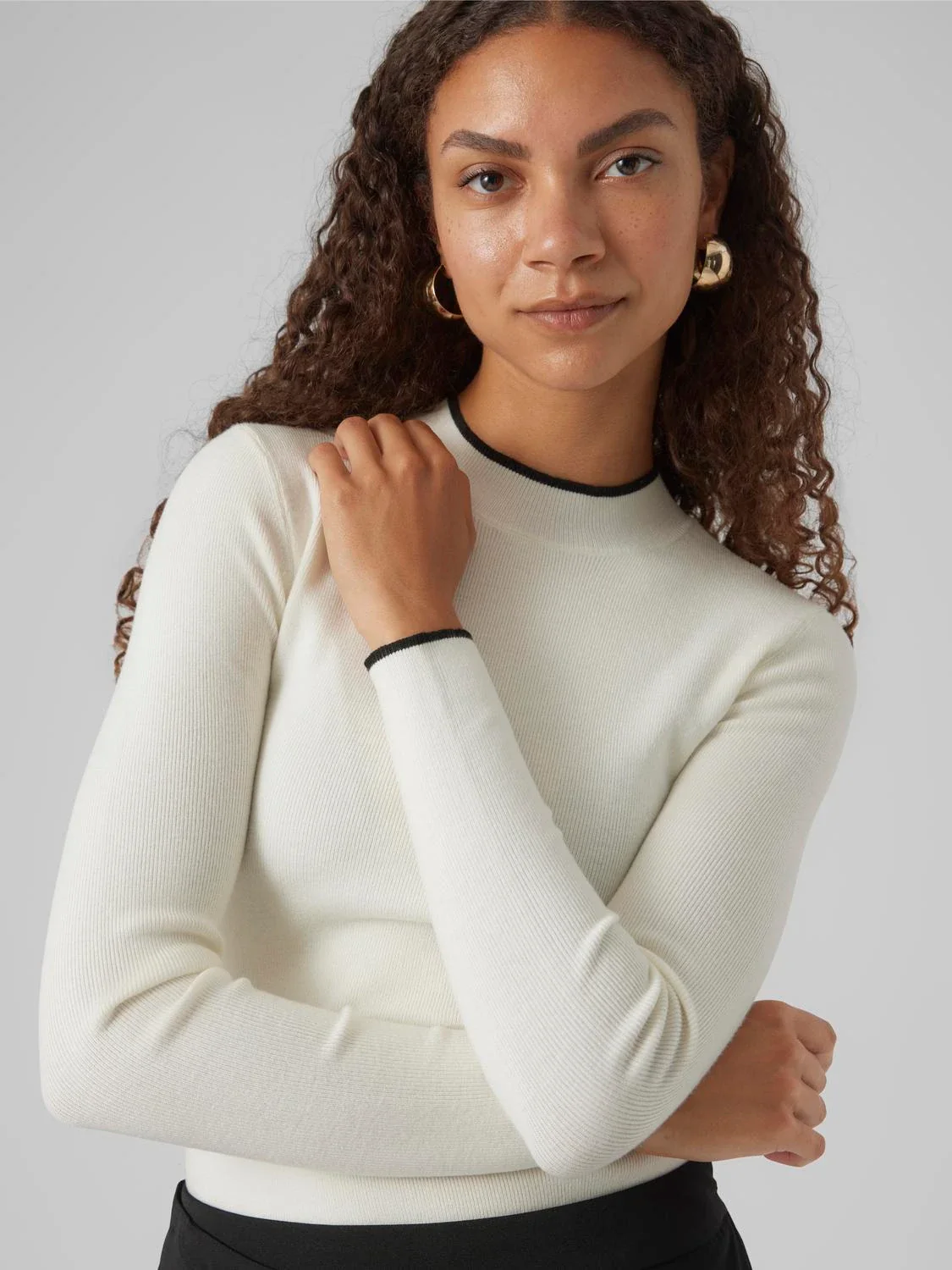 VERO MODA : Knitted Pullover - Birch - Image 3