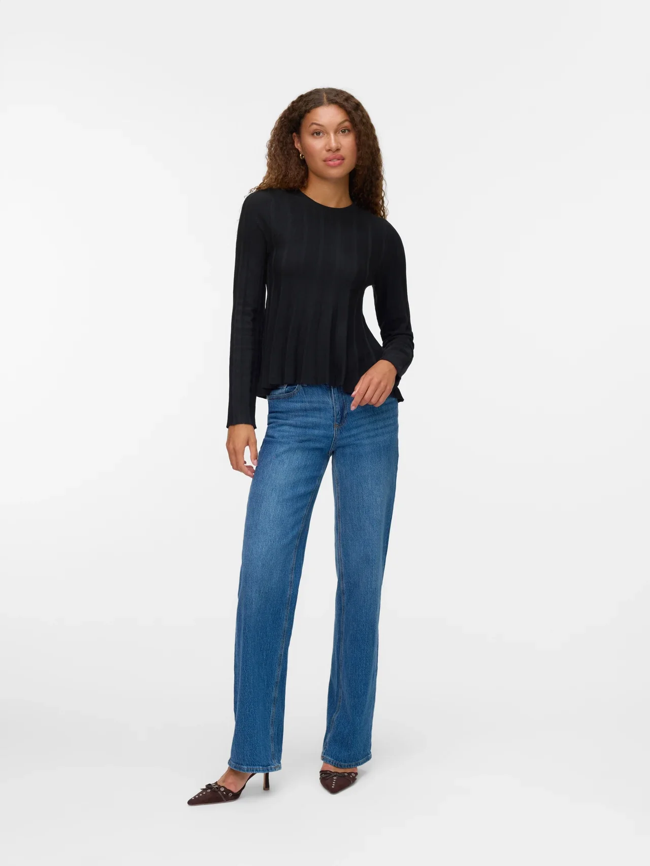 VERO MODA Lana Pleat Jumper - Black - Image 2