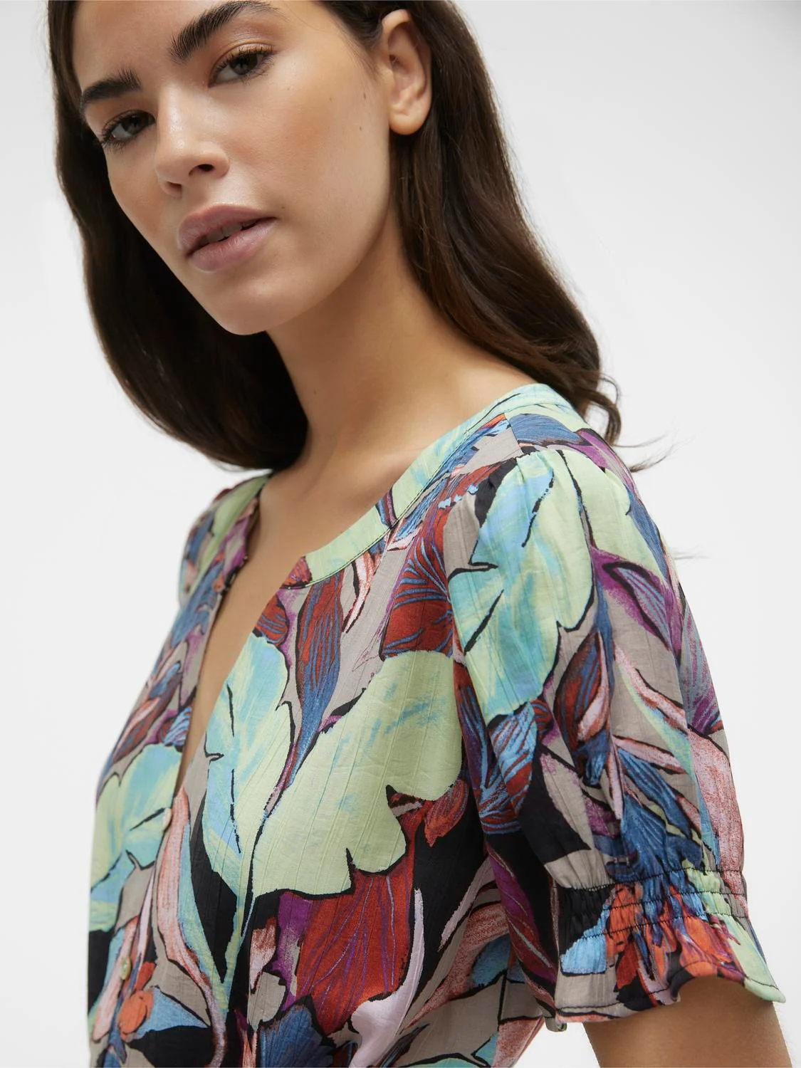 VERO MODA Maja Palma SS Floral Midi Dress - Image 4