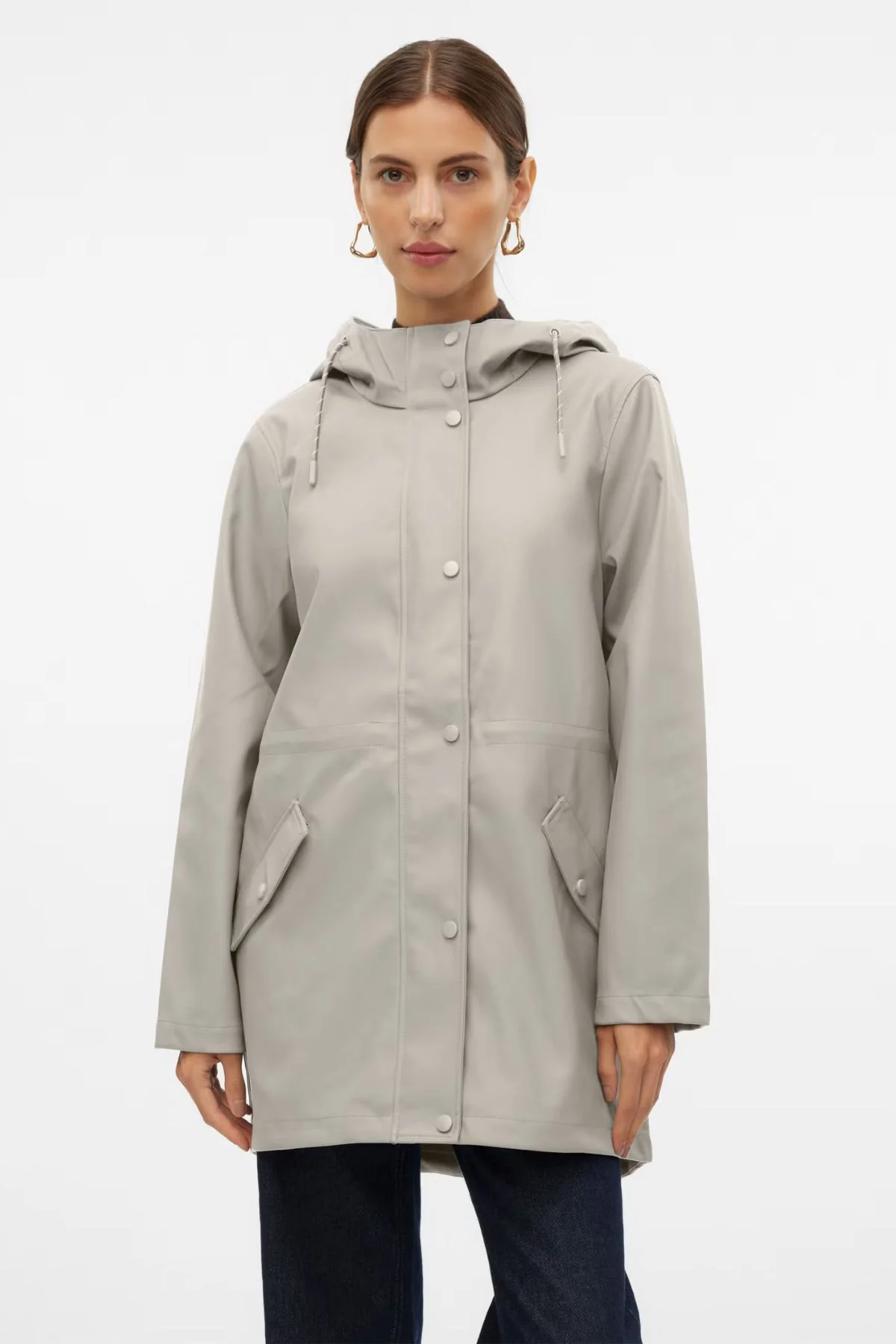 VERO MODA Malou Coated Rain Jacket - Moonbeam
