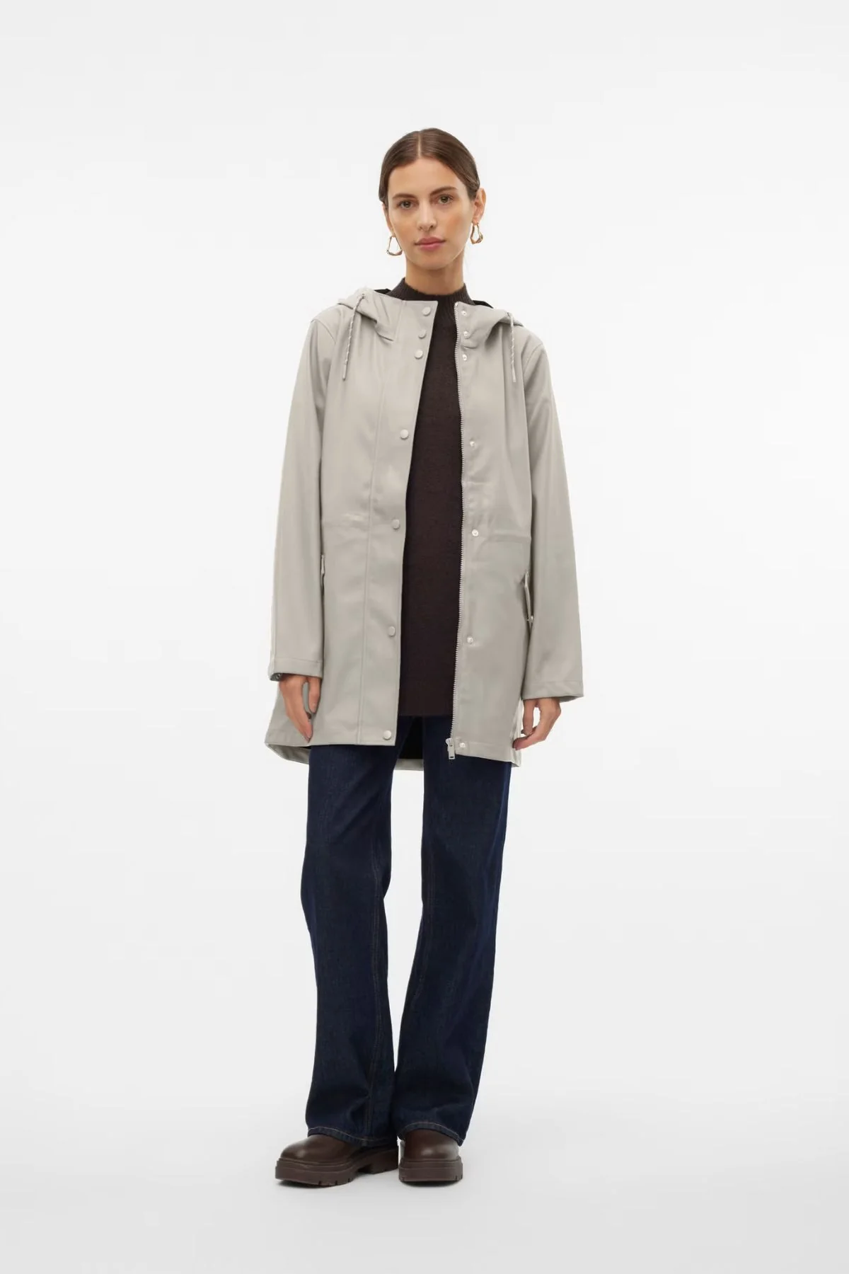VERO MODA Malou Coated Rain Jacket - Moonbeam - Image 3