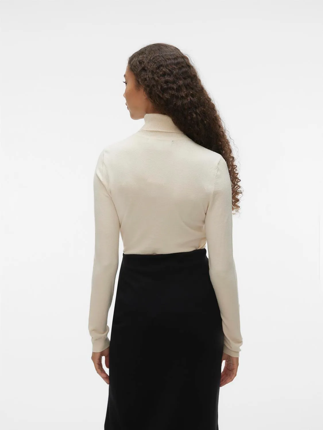 VERO MODA Happiness Roll Neck Jumper - Birch - Image 4