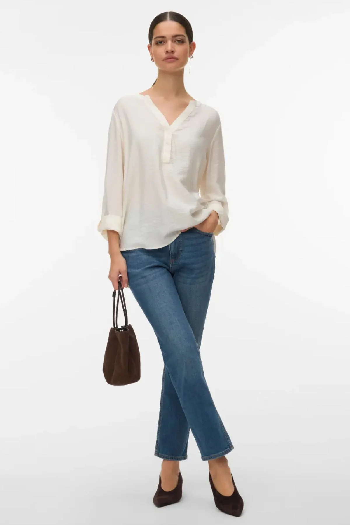 VERO MODA Rosie Straight Ankle Length Jean - Dark Denim - Image 2