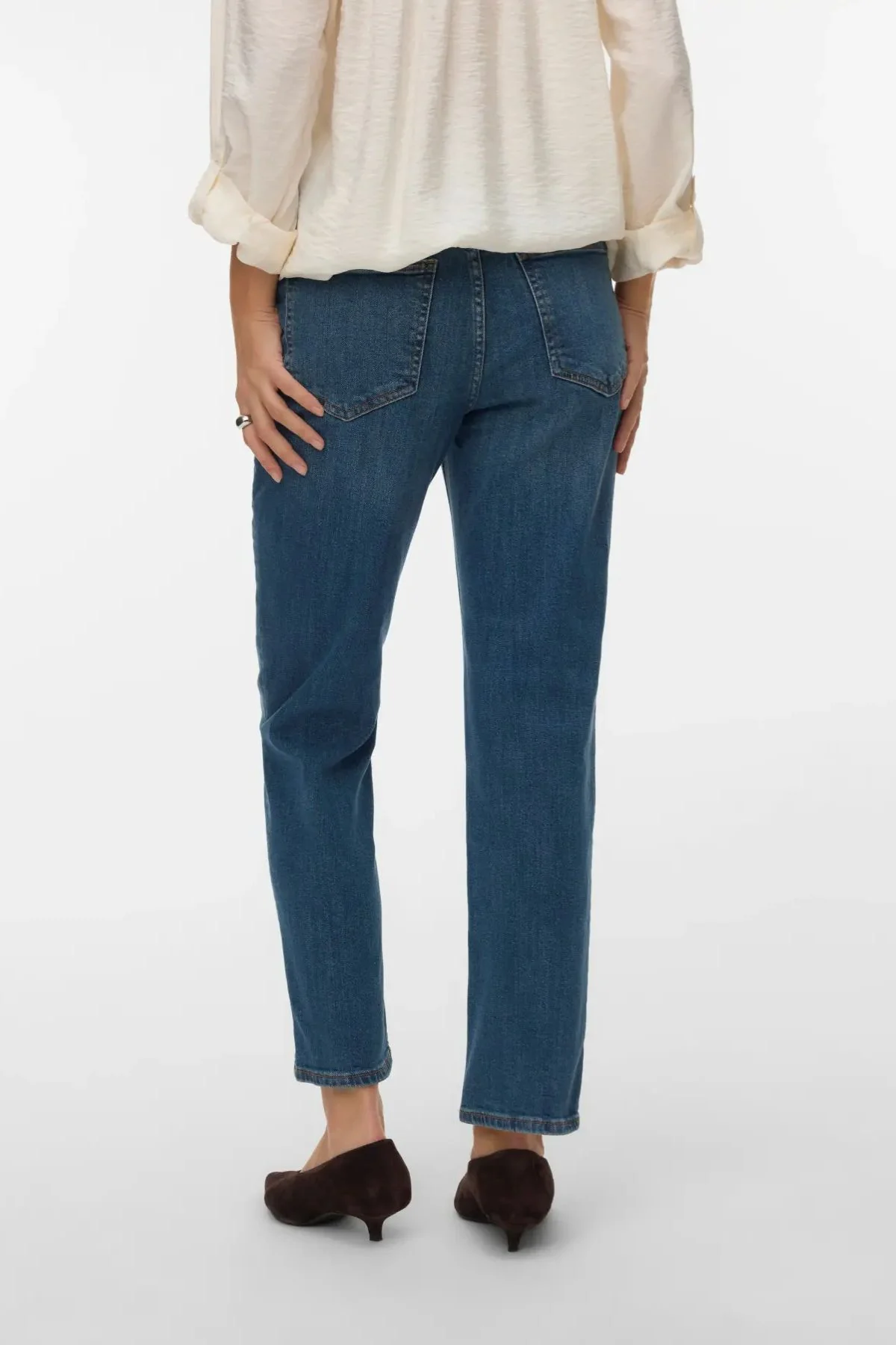 VERO MODA Rosie Straight Ankle Length Jean - Dark Denim - Image 3