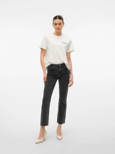 VERO MODA : Sheila Kick Flare Jeans - Grey - Image 4