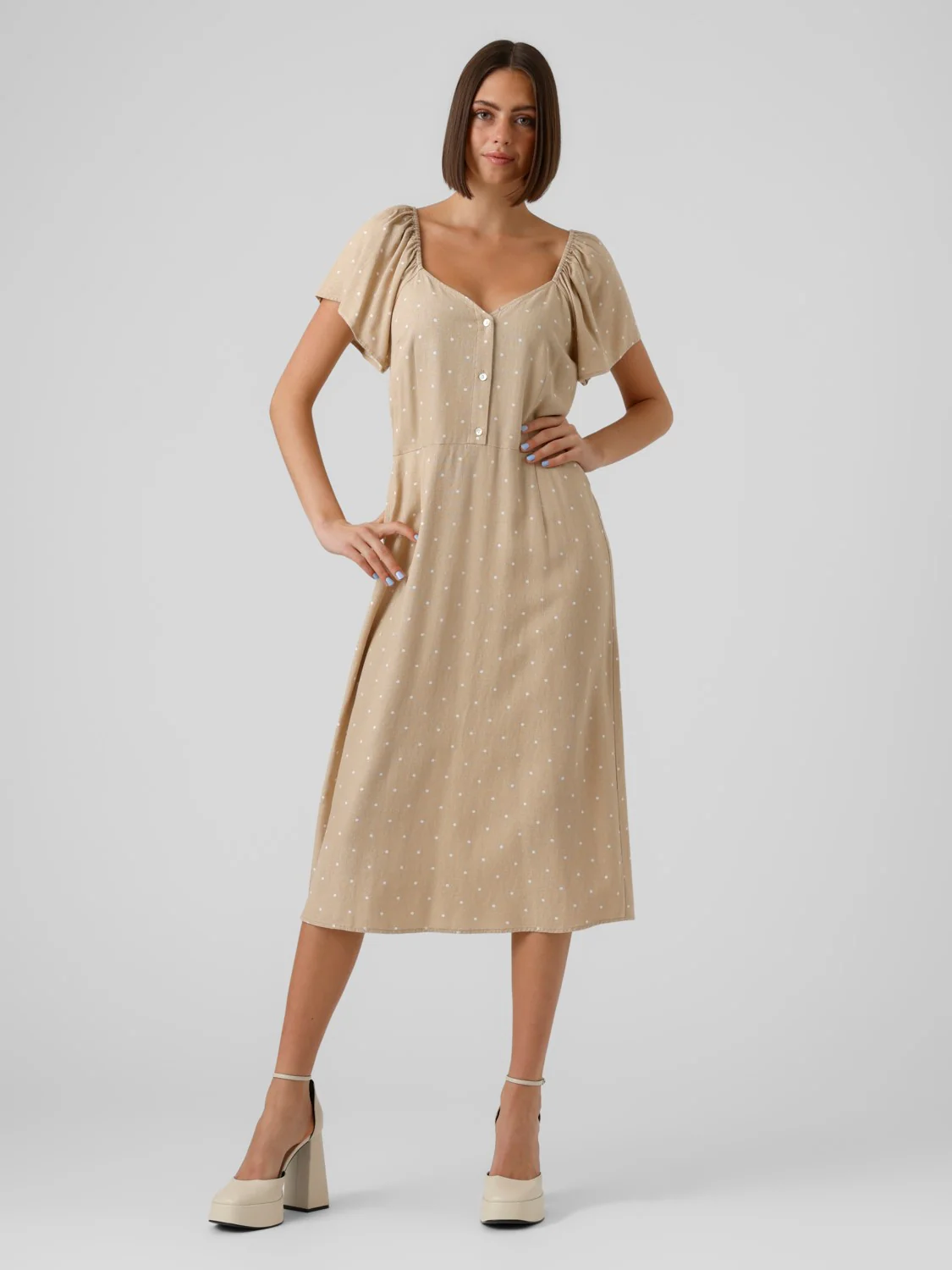 VERO MODA : Short Sleeve Calf Lenght Dress - Image 2