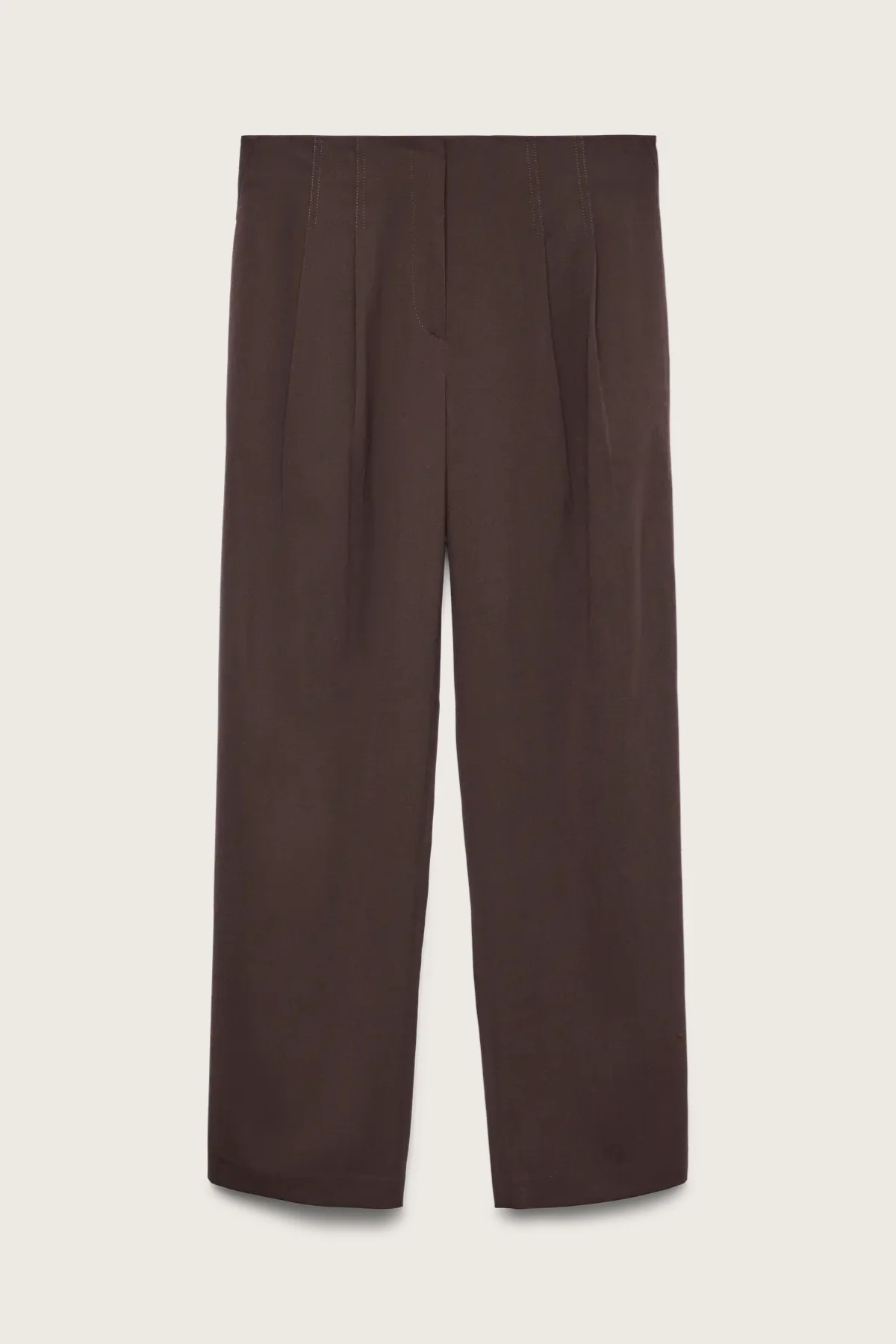 VERO MODA Siga Mid Waist Wide Leg Pants - Brown - Image 4