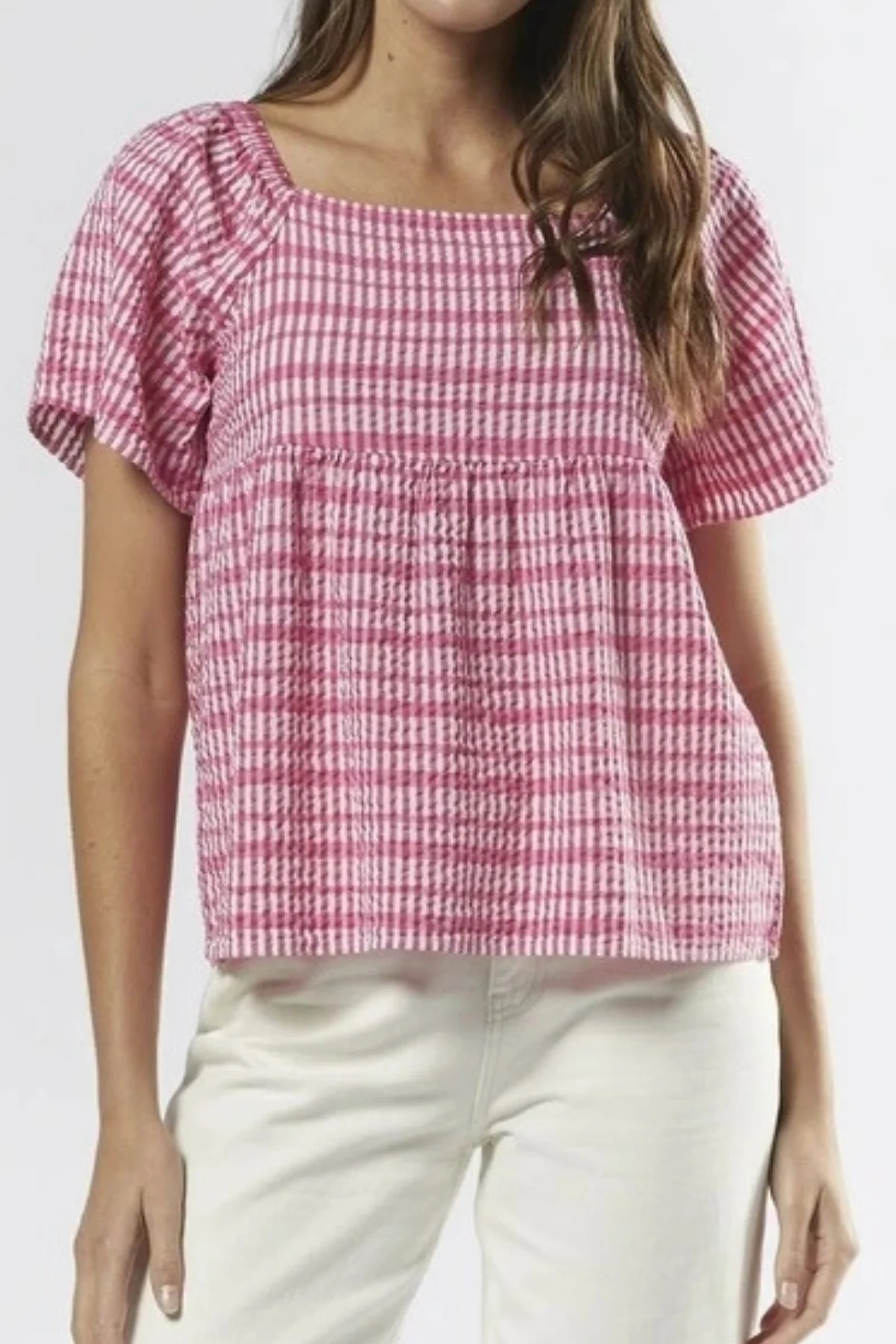 VERO MODA : Square Neck Top - Pink