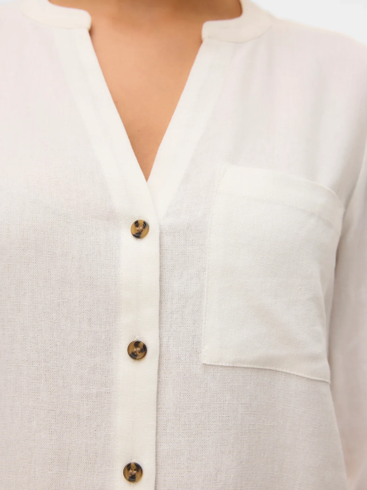 VERO MODA MyMilo V-Neck Button Blouse - White - Image 2