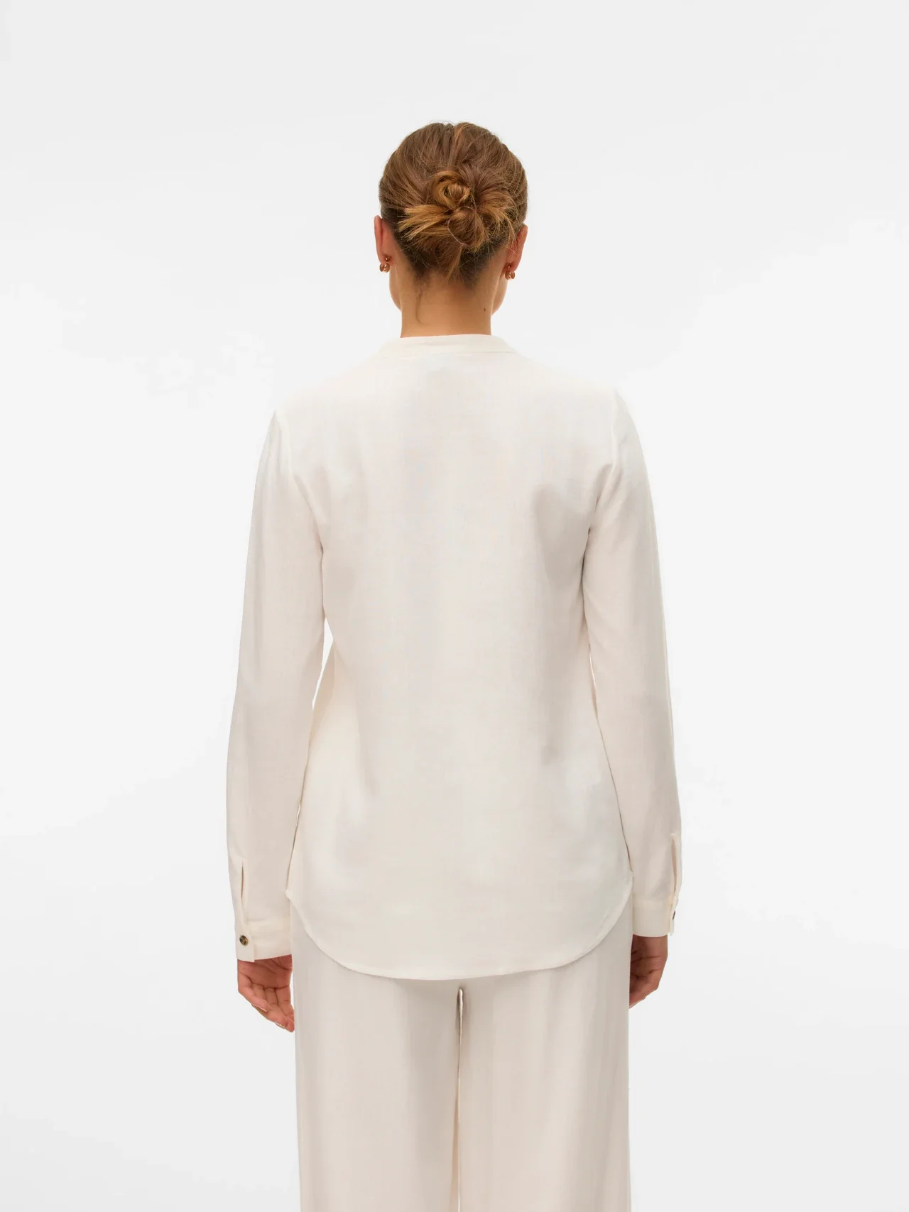 VERO MODA MyMilo V-Neck Button Blouse - White - Image 3